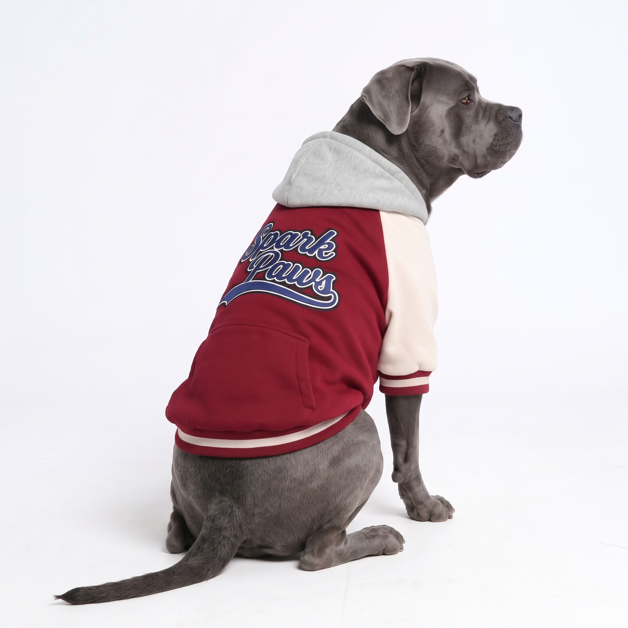 Dog Varsity Jacket - Red - Image 7