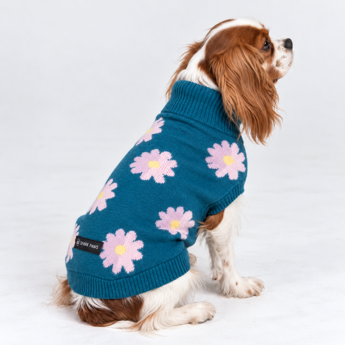 Flower Knit Dog Sweater - Image 3