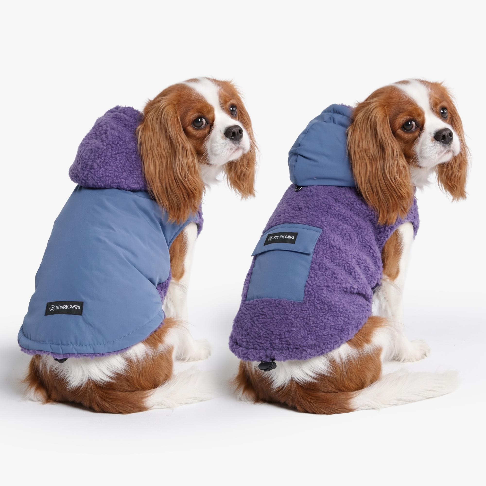 Reversible Sherpa Jacket - Purple and Blue - Image 3