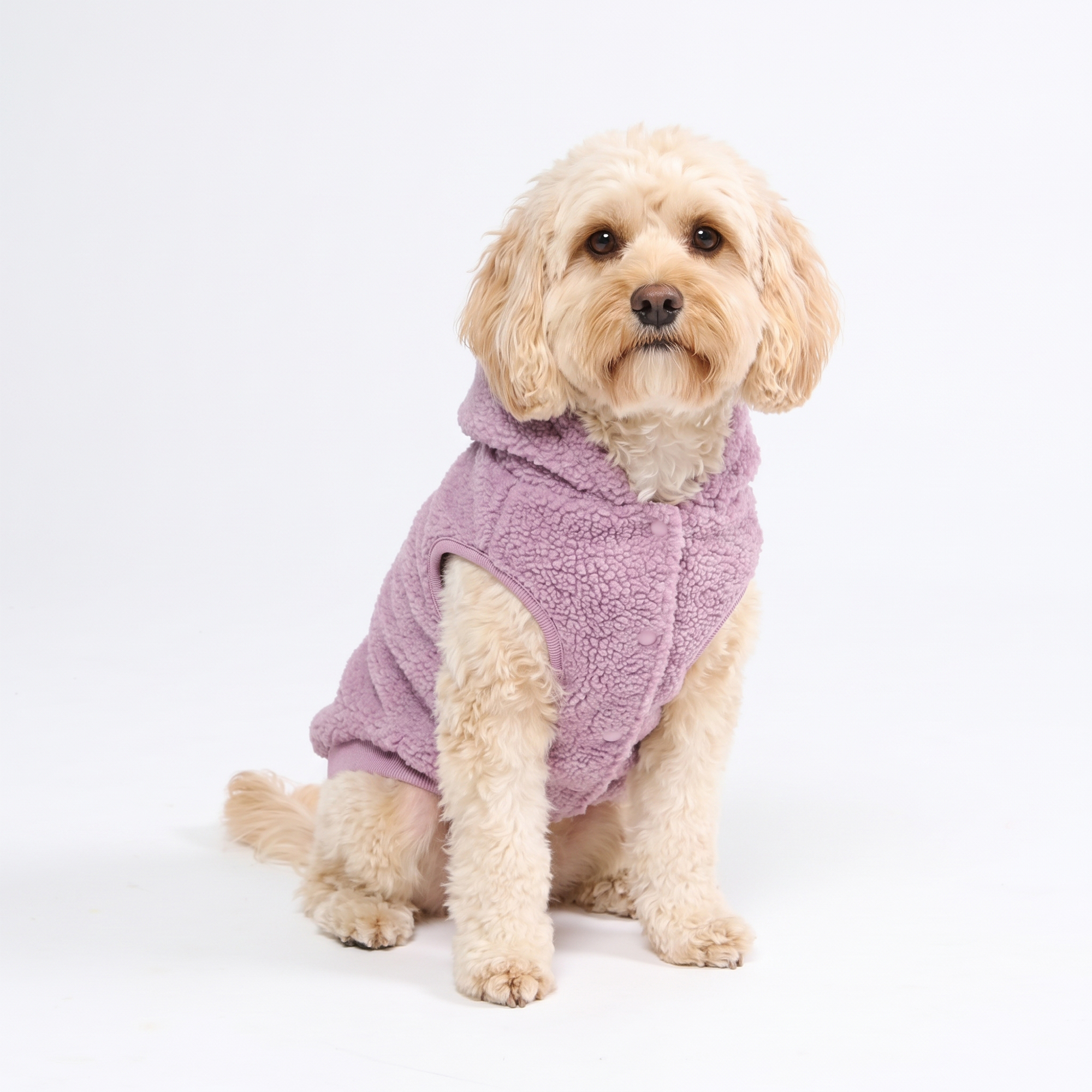 Teddy Sherpa Dog Jacket - Taupe - Image 3