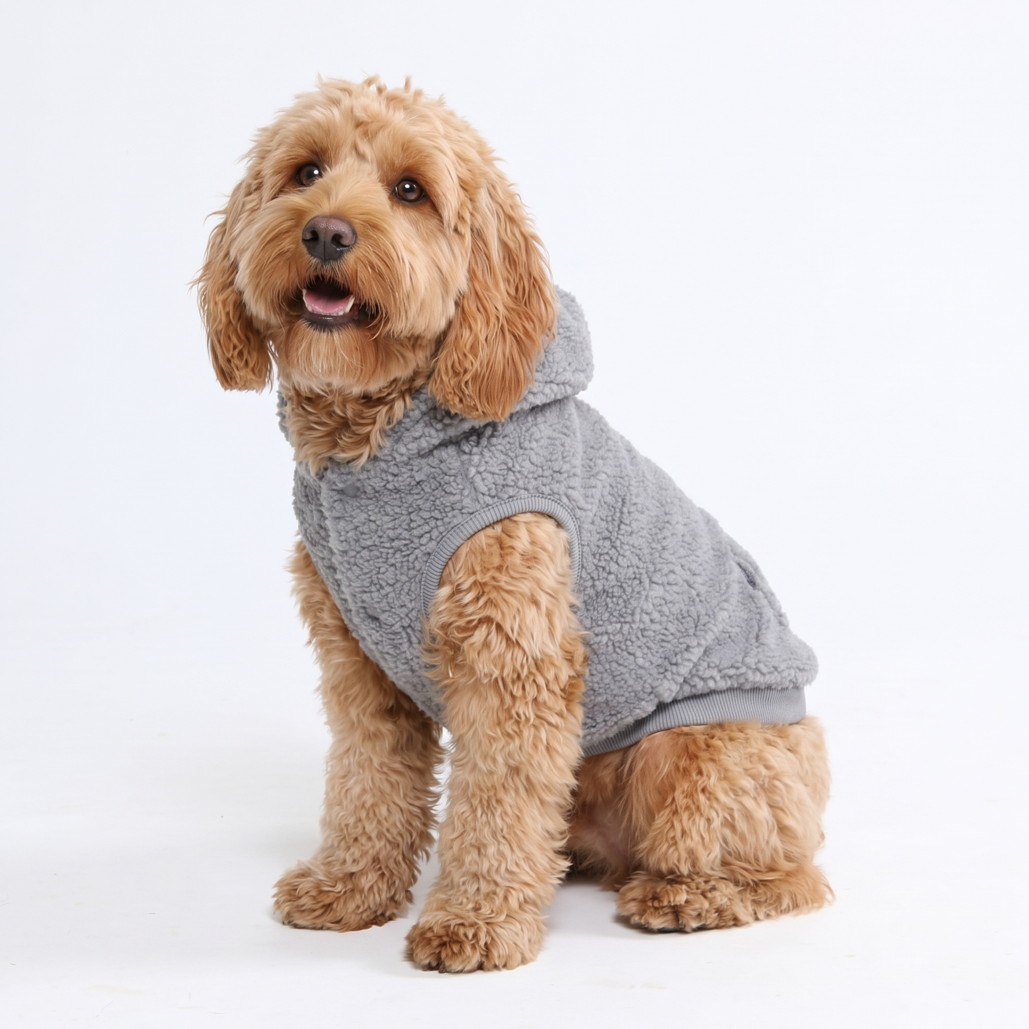 Teddy Sherpa Dog Jacket - Silver Gray - Image 3