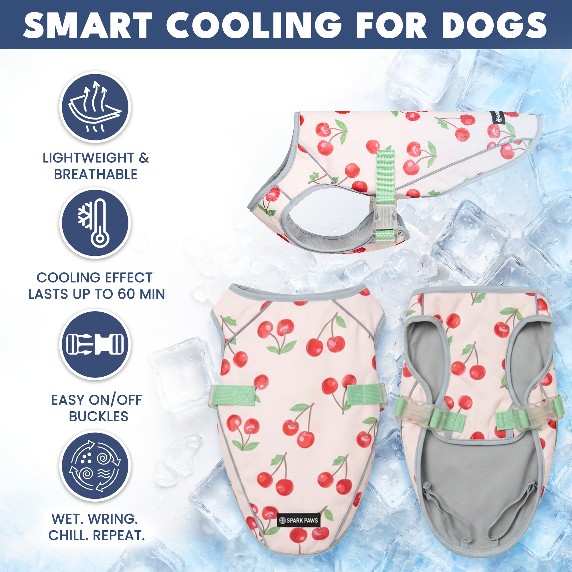 Dog Cooling Vest (2-pack) - Cherries & Watermelon - Image 4