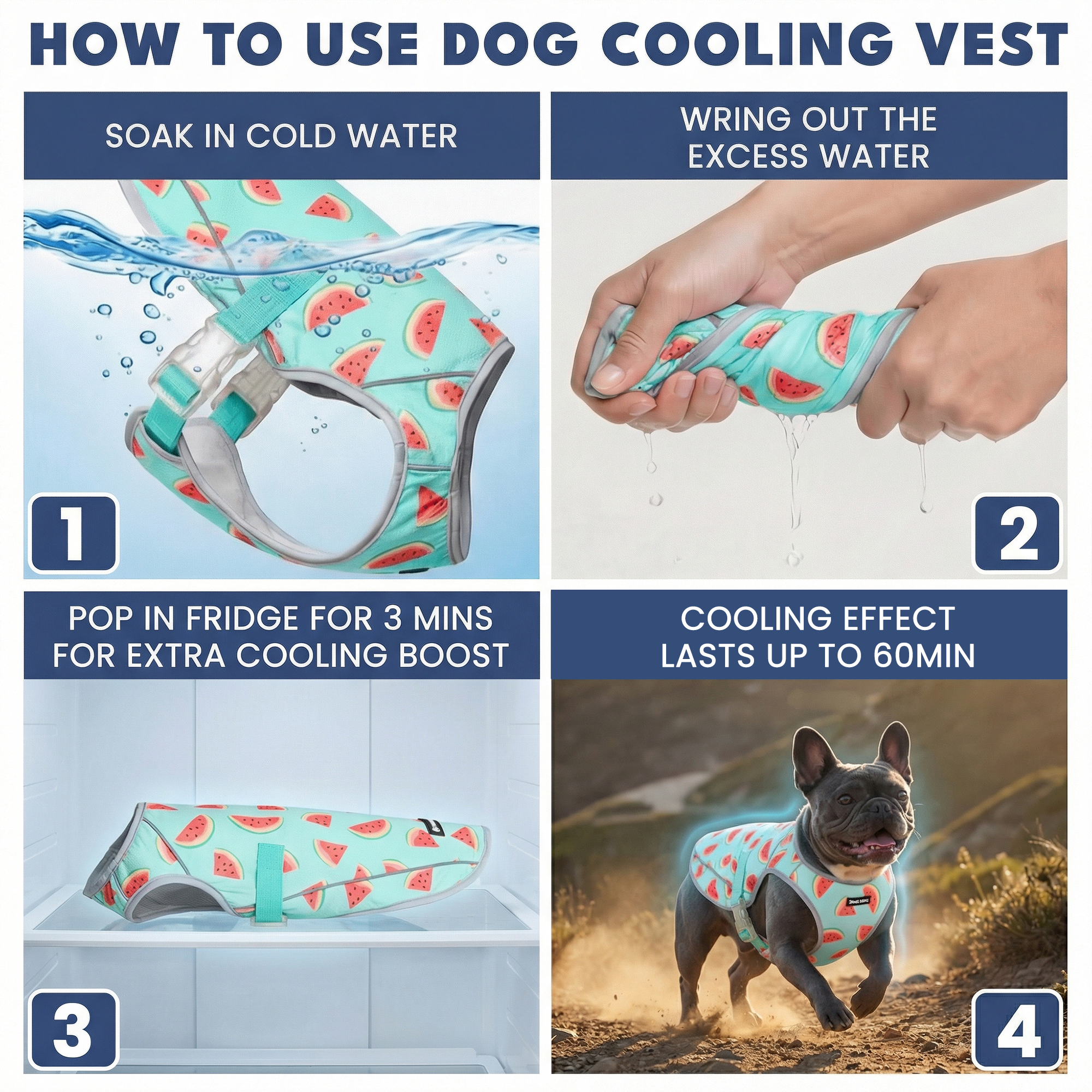 Dog Cooling Vest (2-pack) - Cherries & Watermelon - Image 3