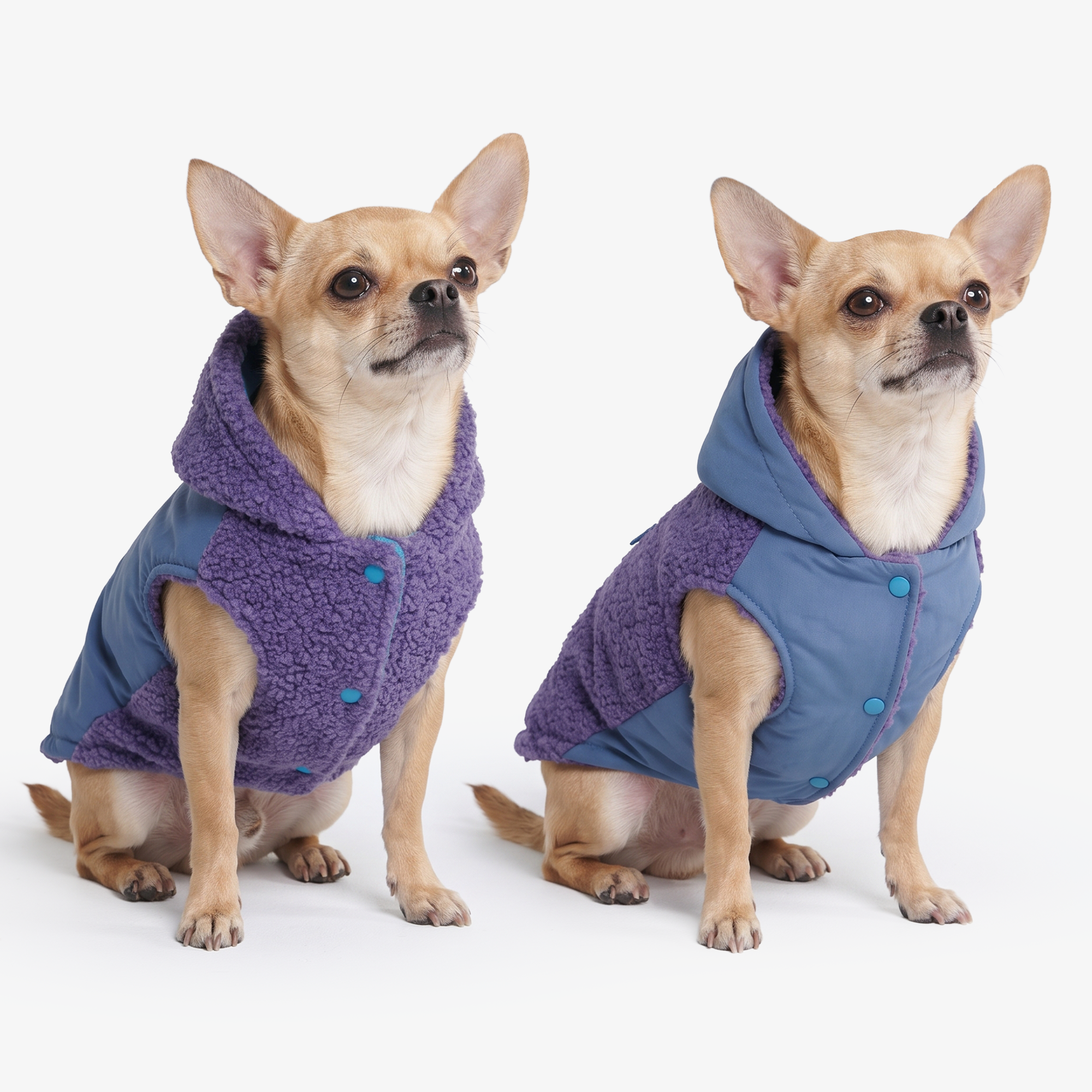 Reversible Sherpa Jacket - Purple and Blue - Image 2
