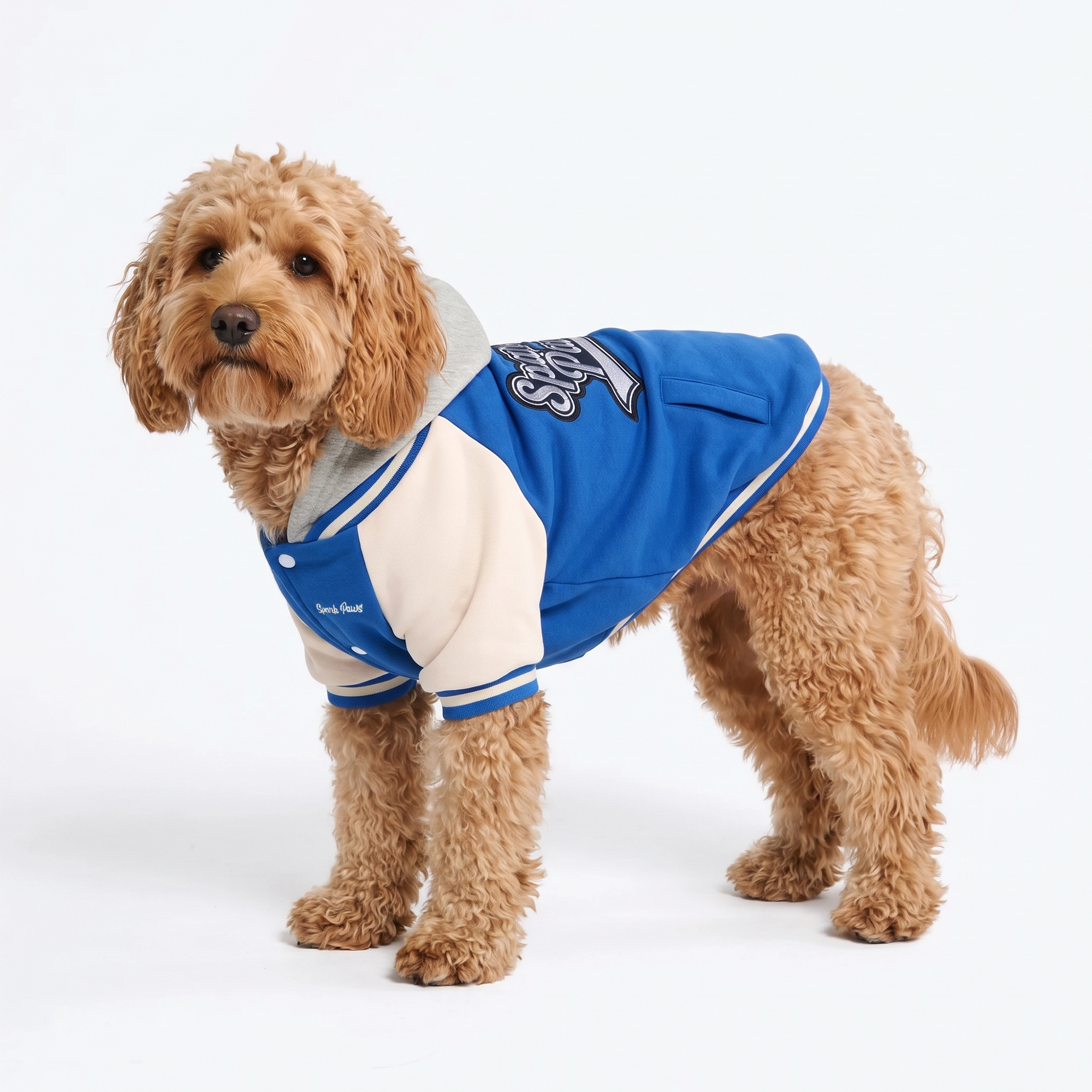 Dog Varsity Jacket - Blue - Image 3