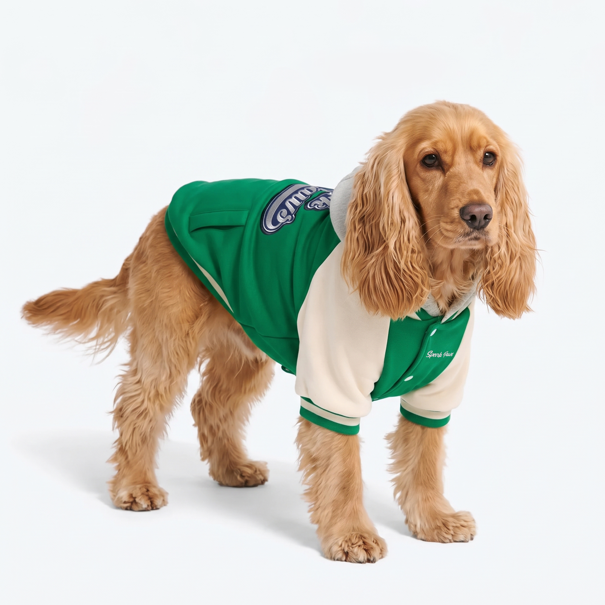 Dog Varsity Jacket - Green - Image 4