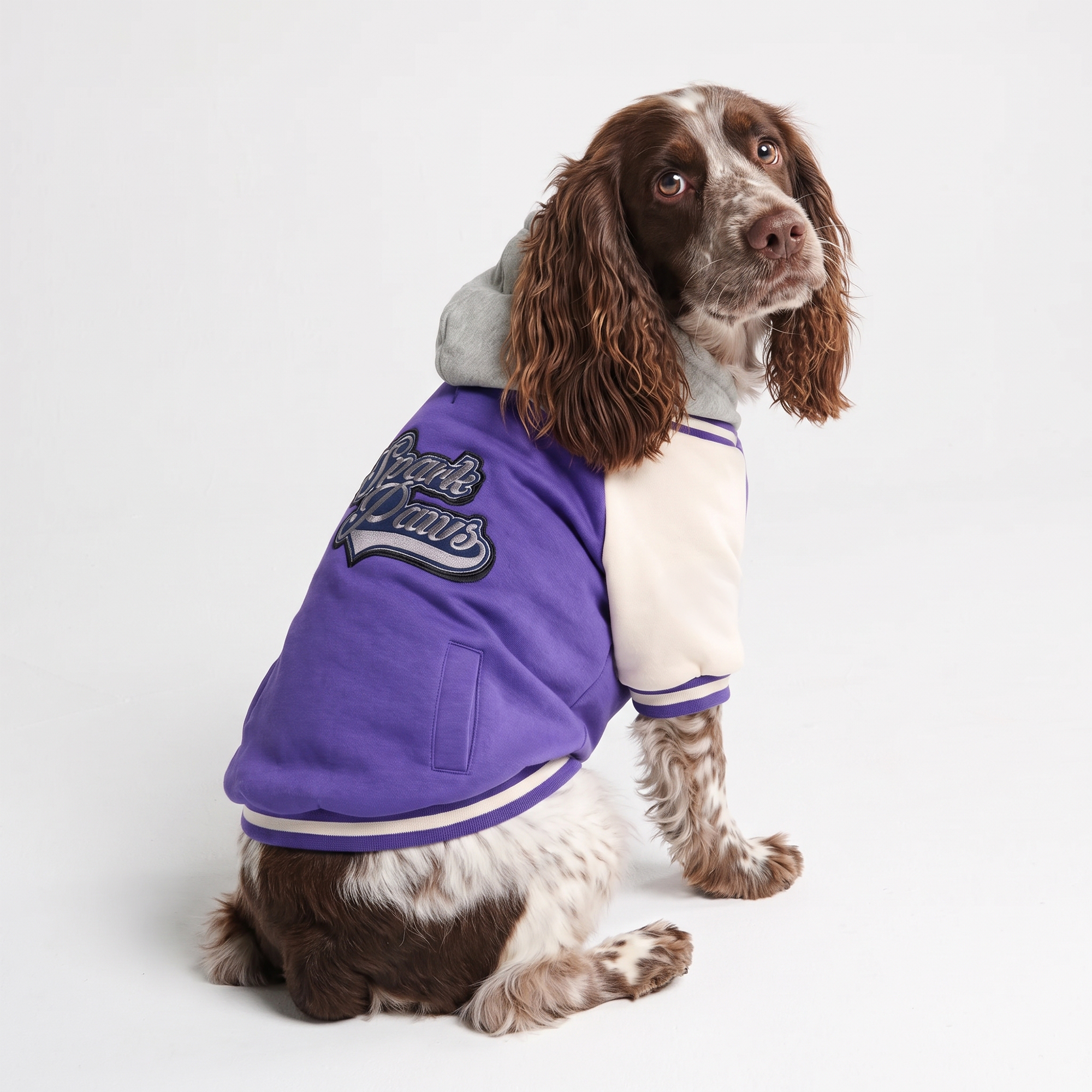 Dog Varsity Jacket - Purple - Image 5