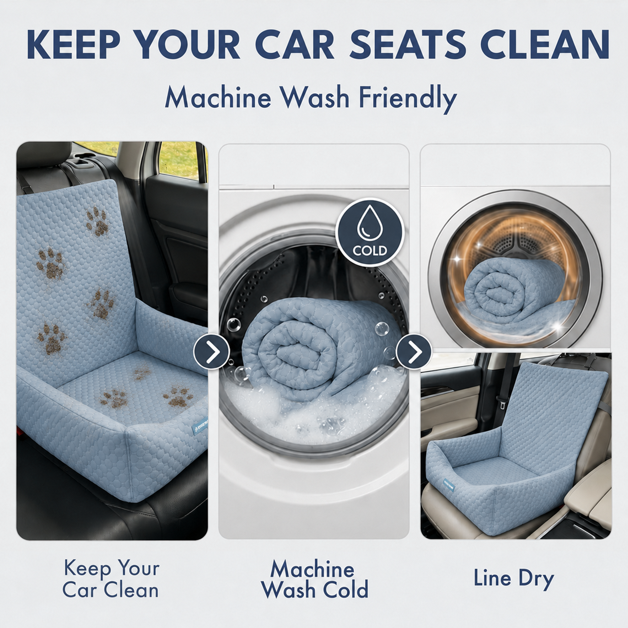 Frostcore™ Dog Cooling Car Seat Bed - Ash Blue - Image 4