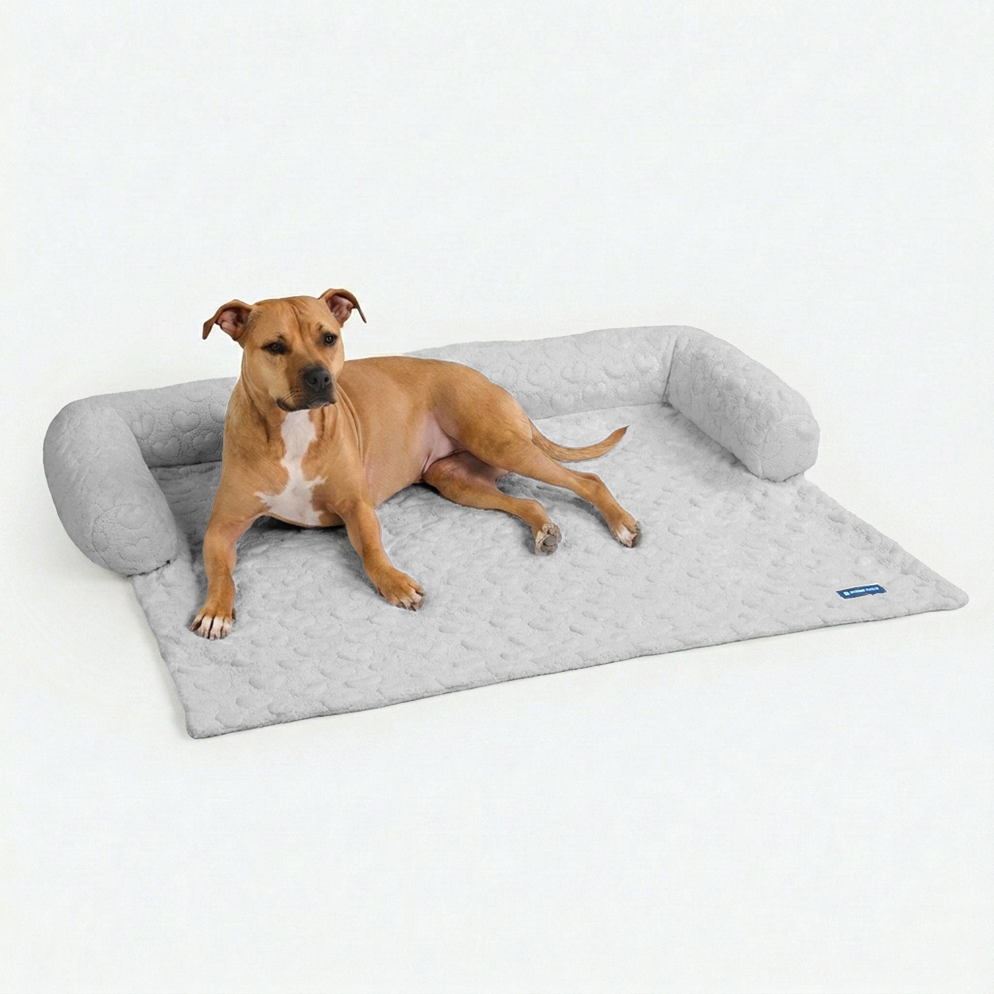 Frostcore™ Cooling Couch Cover Dog Bed - Hearts Grey - Image 4