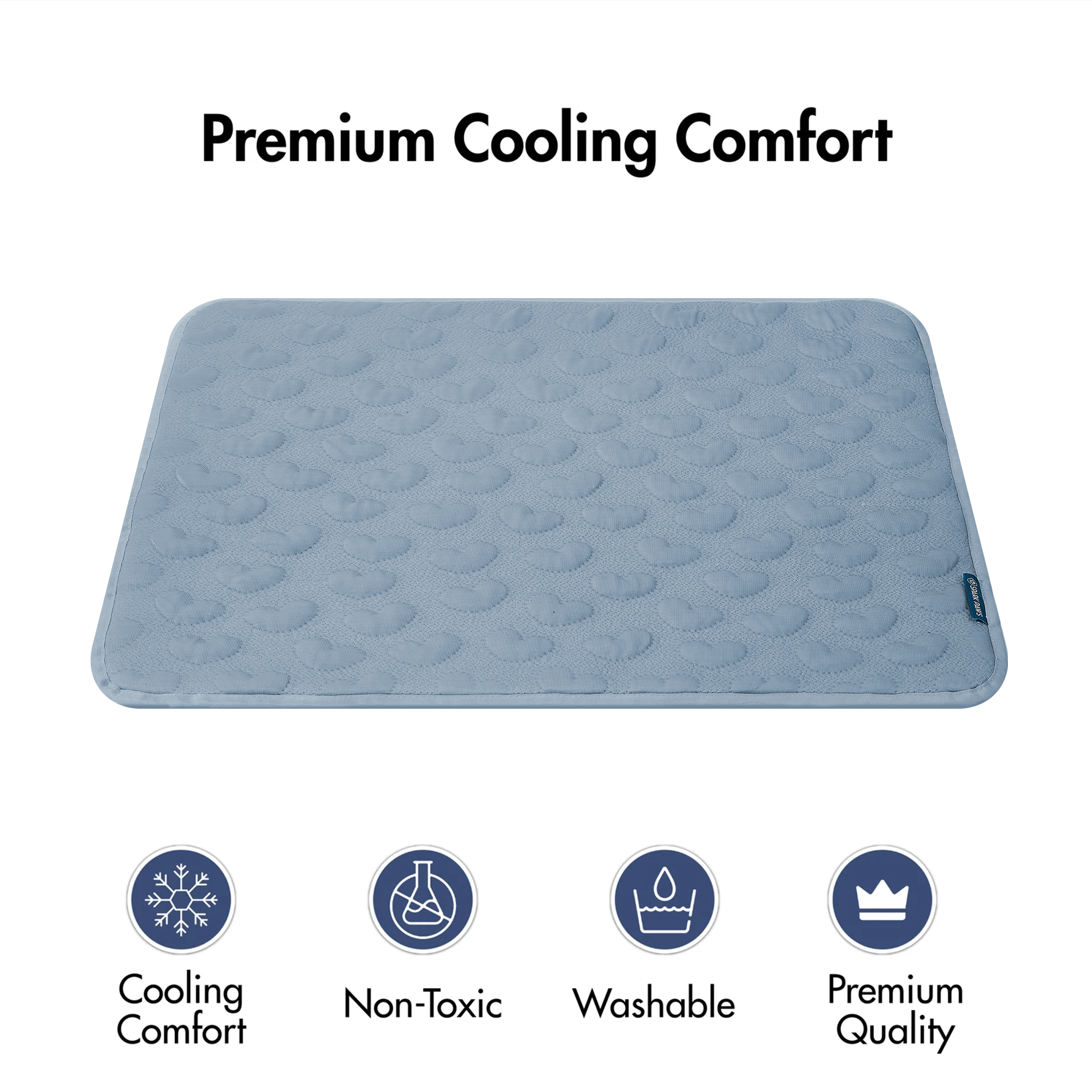 Frostcore™ Cooling Mat - Hearts Ash Blue - Image 6