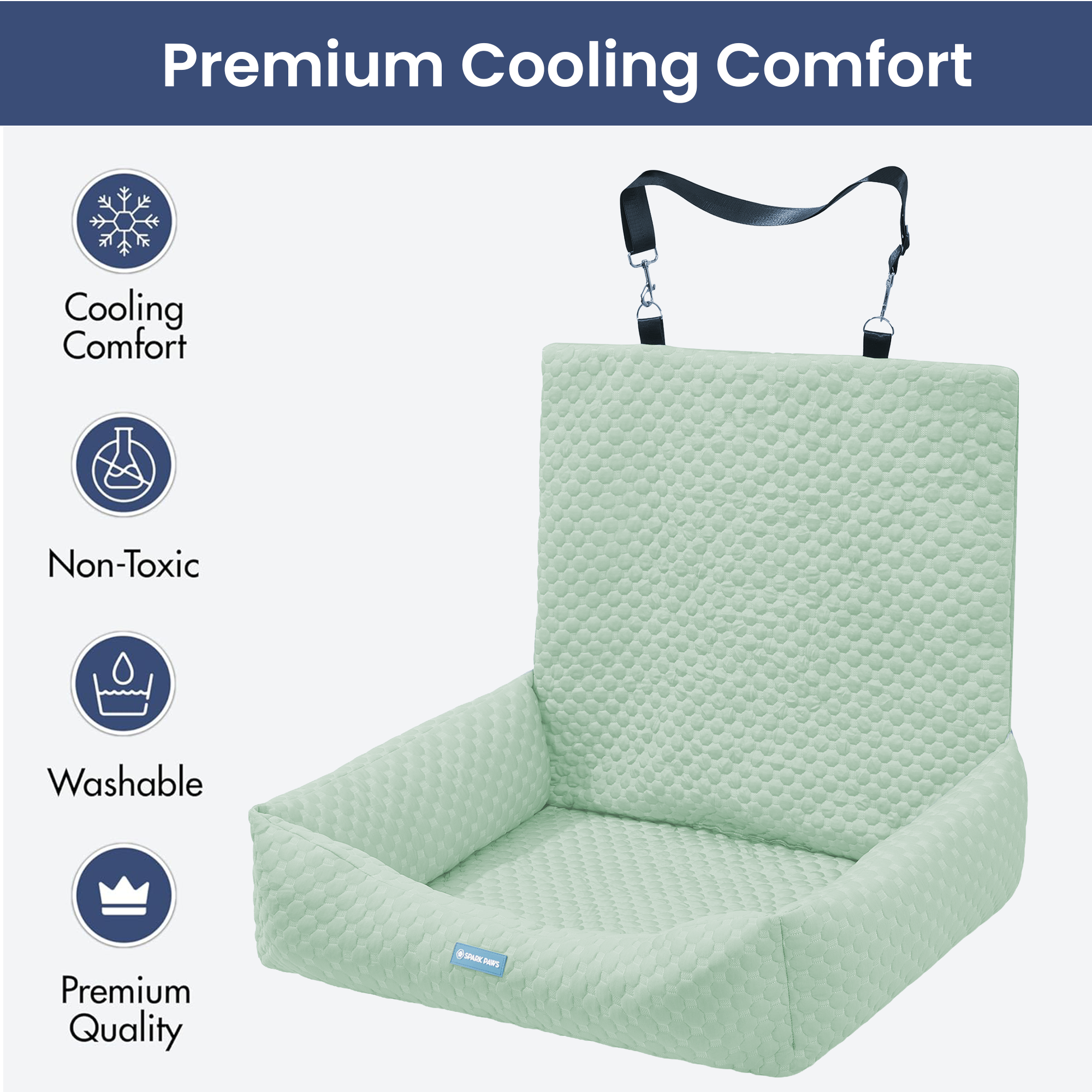 Frostcore™ Dog Cooling Car Seat Bed - Orb Green - Image 6