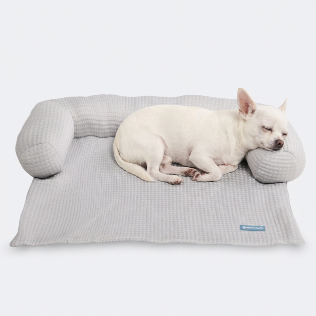 Frostcore™ Cooling Couch Cover Dog Bed - Waffle Grey - Image 3