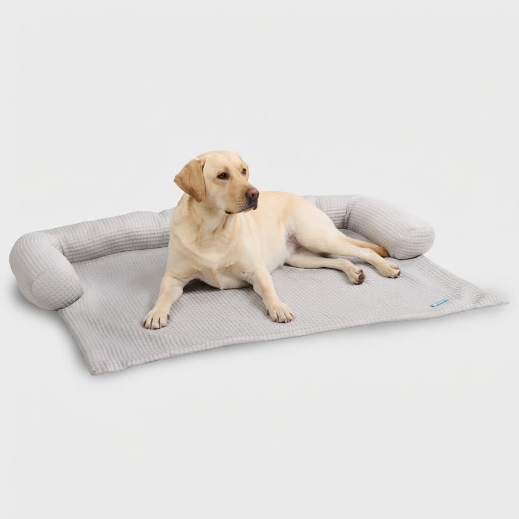 Frostcore™ Cooling Couch Cover Dog Bed - Waffle Grey - Image 6