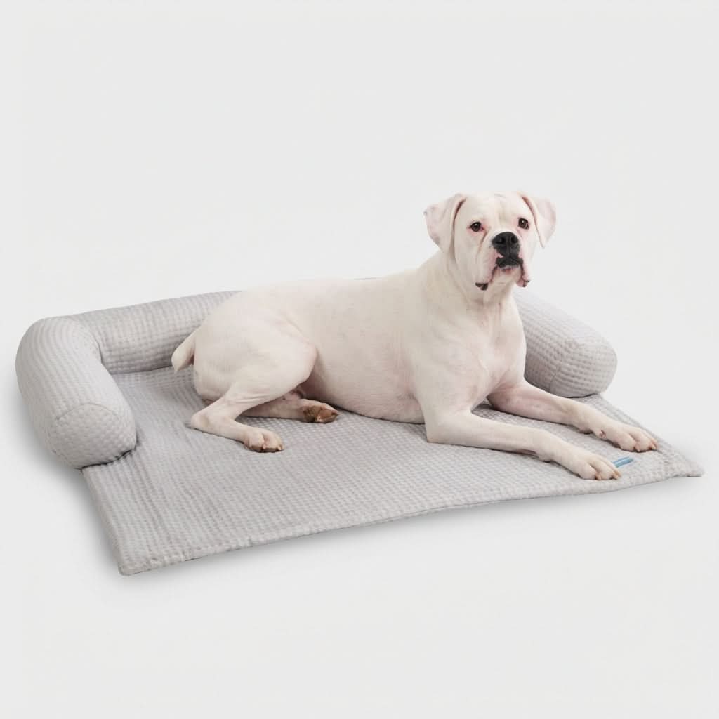Frostcore™ Cooling Couch Cover Dog Bed - Waffle Grey - Image 5