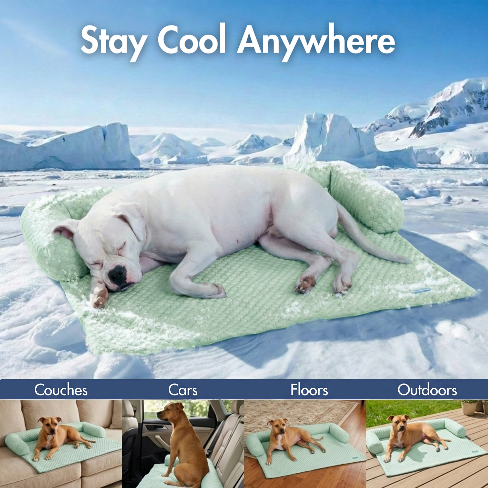 Frostcore™ Cooling Couch Cover Dog Bed - Orb Green - Image 10