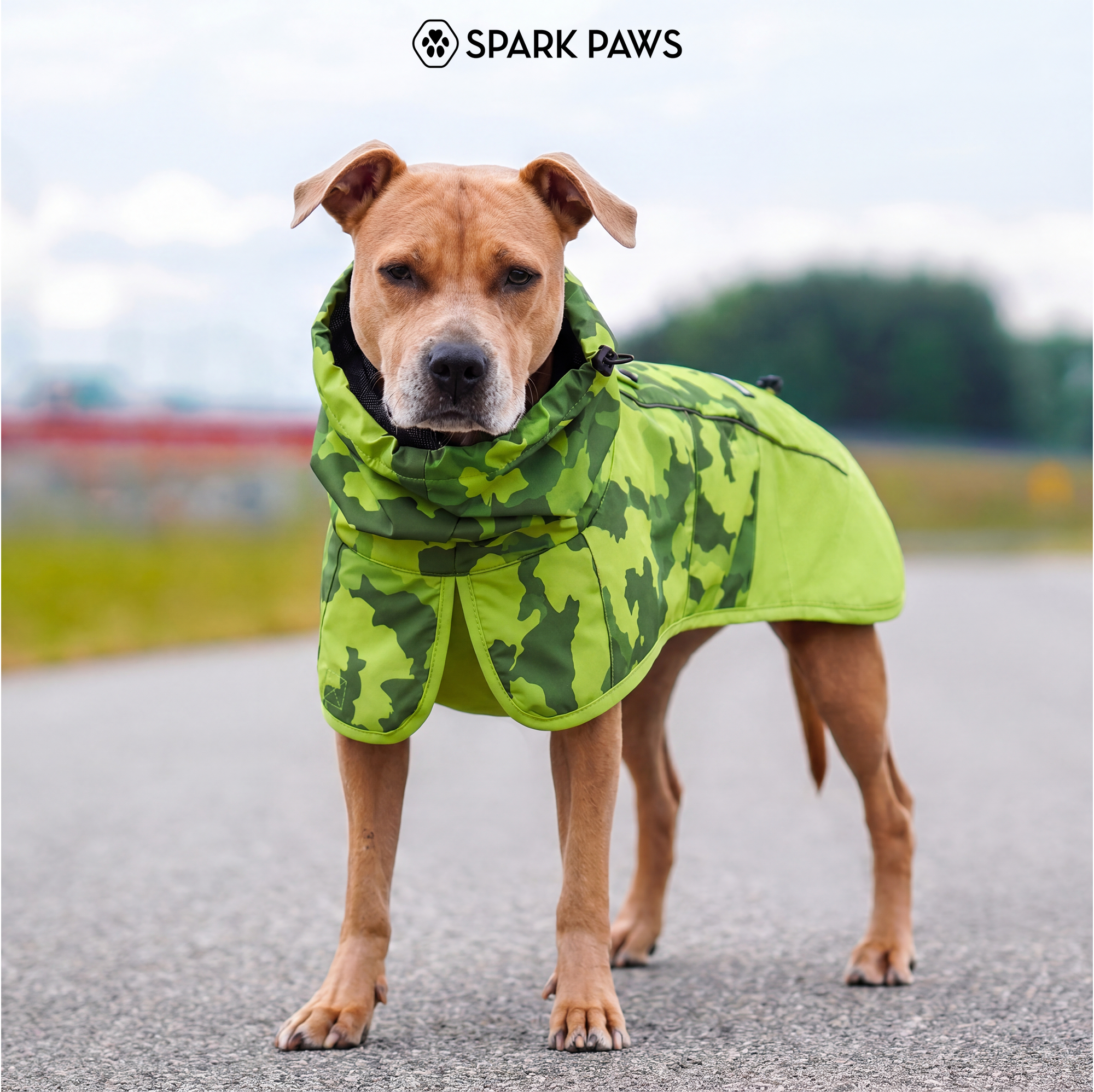 Breatheshield™ Dog Raincoat - Camo Lime - Image 10