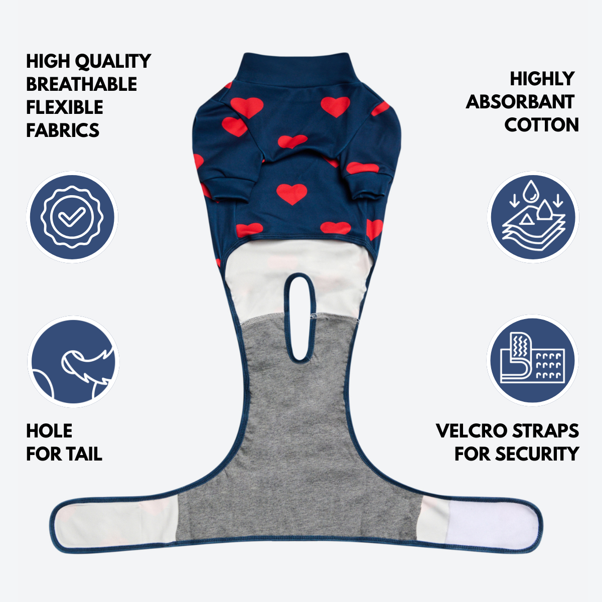 Dog Surgical Suit - Hearts - Image 8