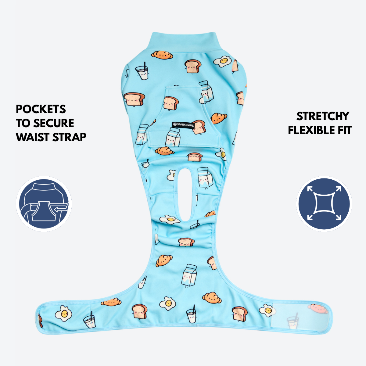 Dog Surgical Suit - Breakfast Blue - Image 9