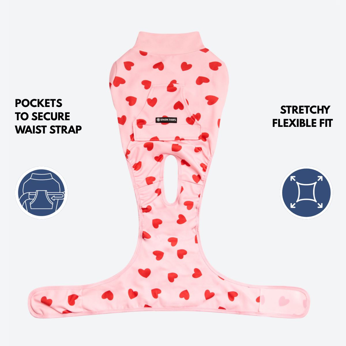 Dog Surgical Suit - Pink Hearts - Image 9