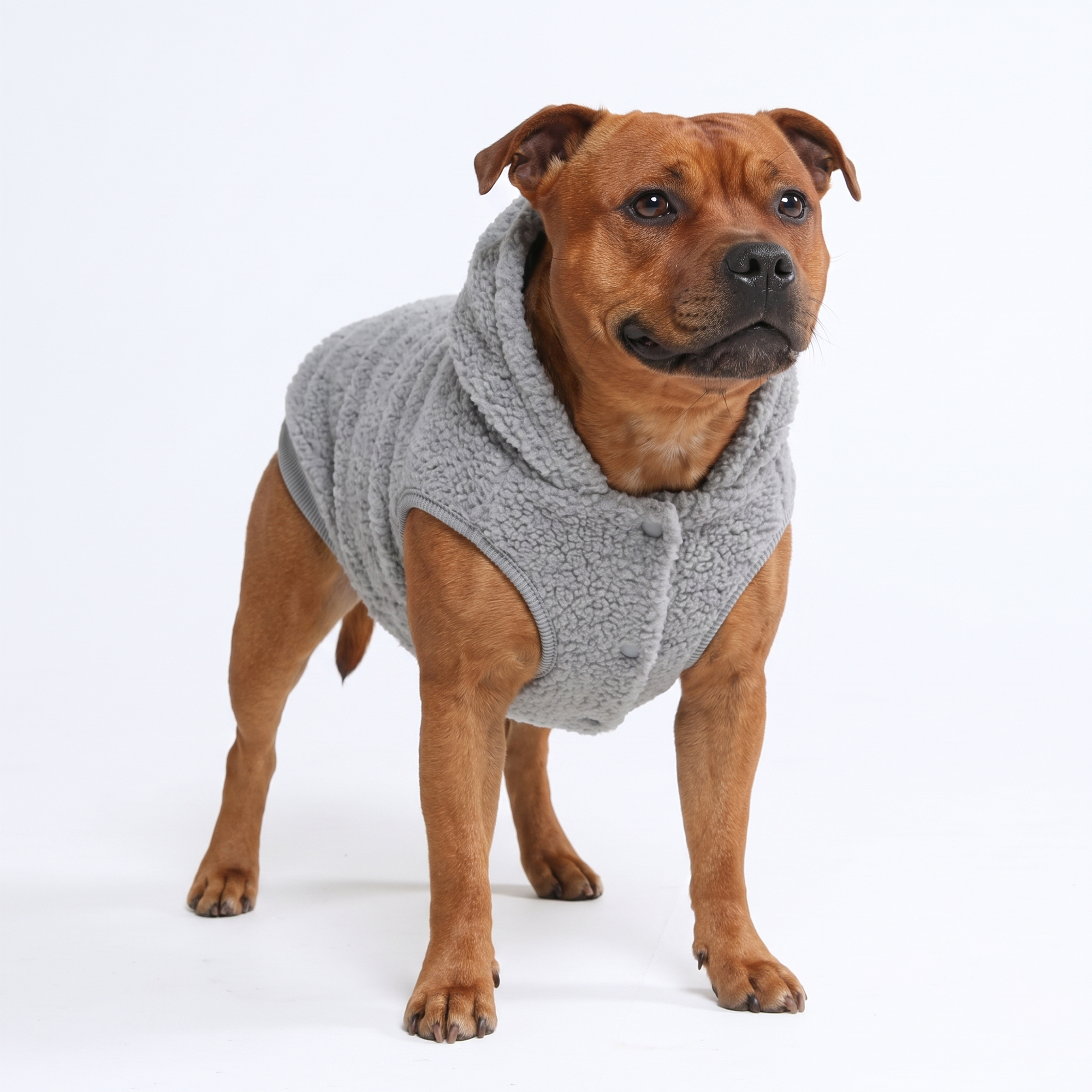 Teddy Sherpa Dog Jacket - Silver Gray - Image 7