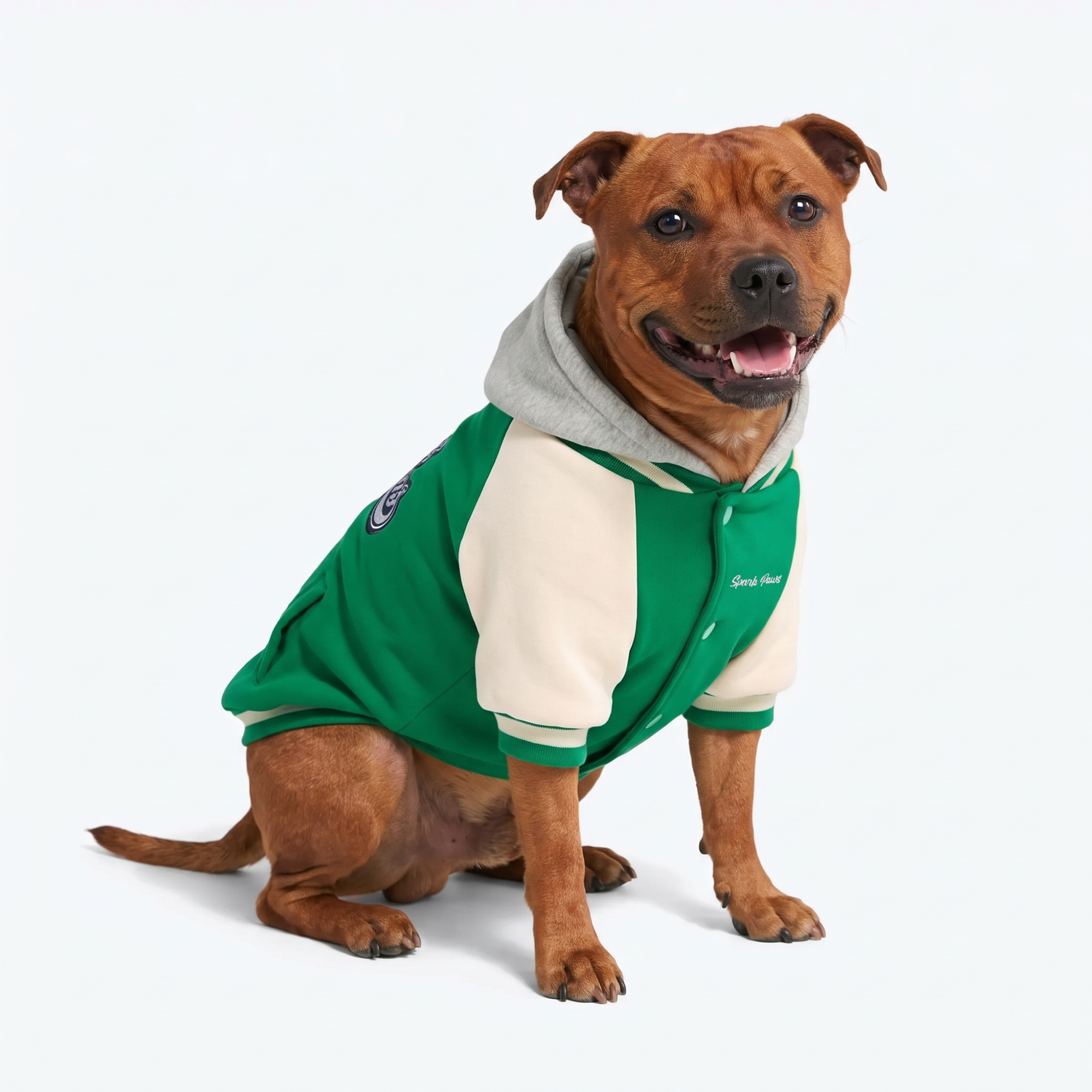 Dog Varsity Jacket - Green - Image 7