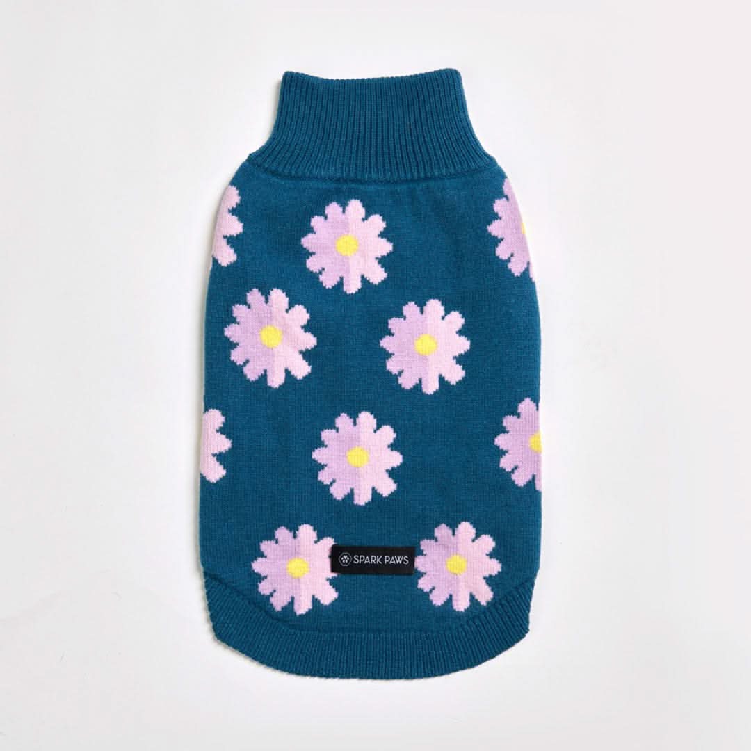 Flower Knit Dog Sweater - Image 7