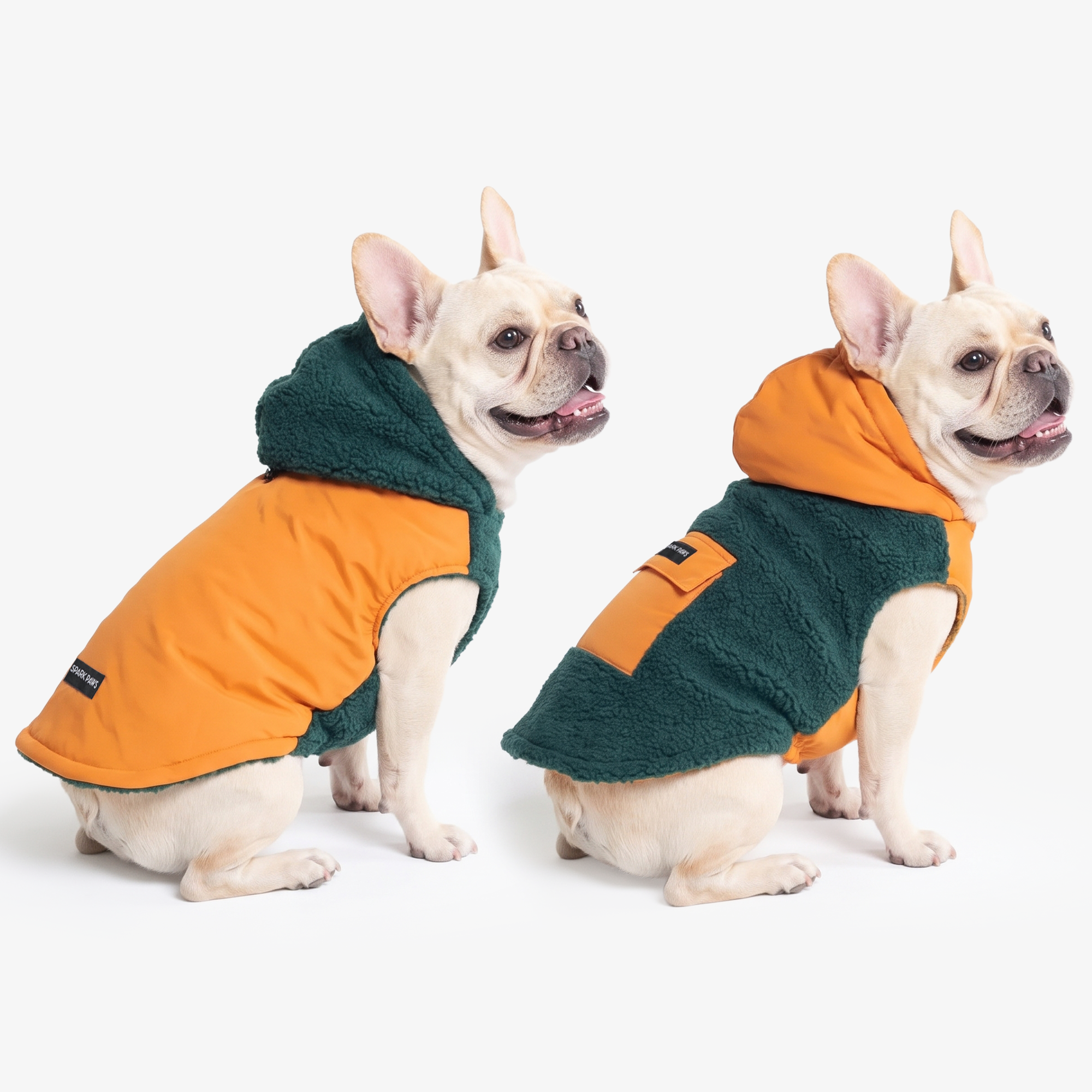 Reversible Jacket - Green and Orange - Image 4