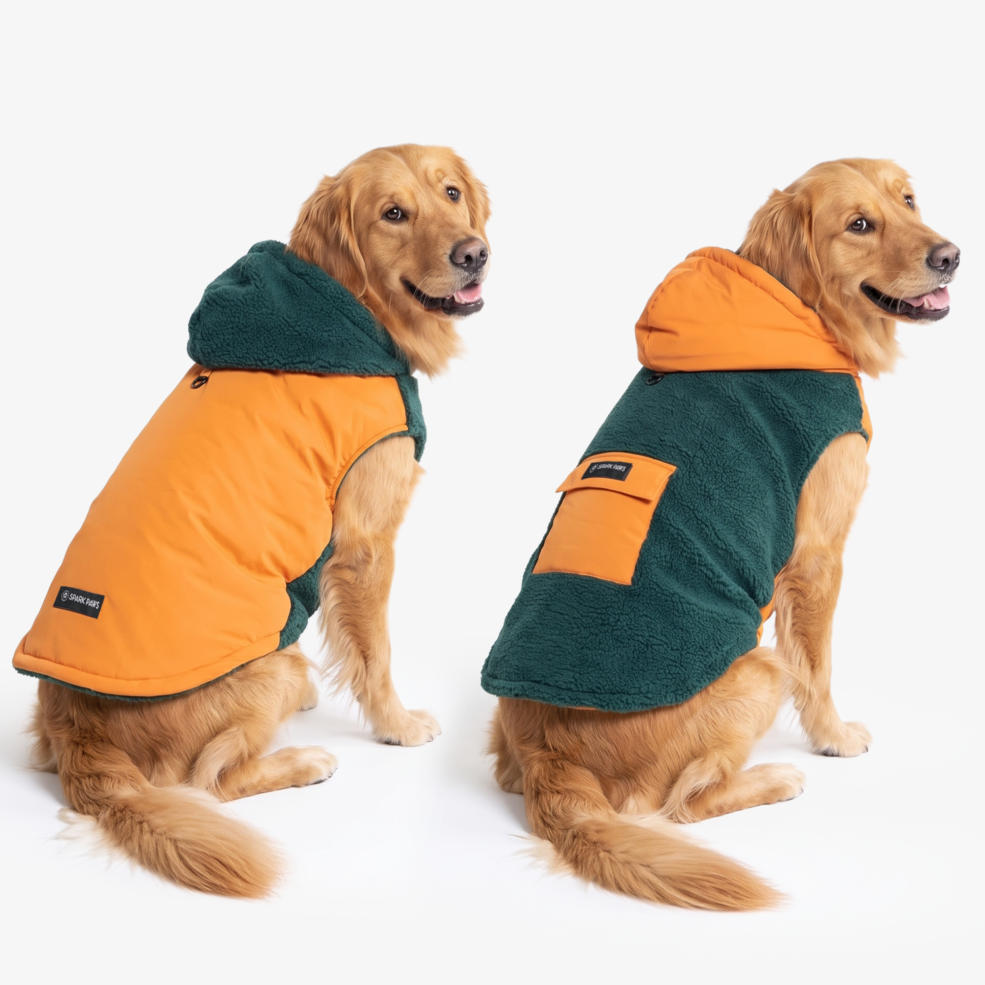Reversible Jacket - Green and Orange - Image 7