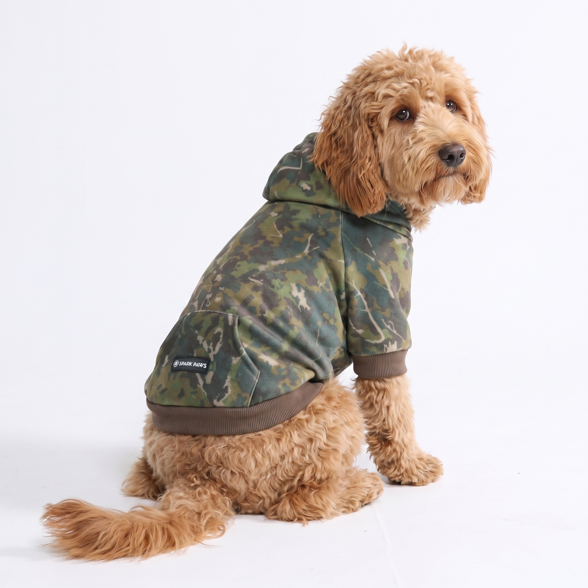 Concrete Wood Dog Hoodie - Moss - Image 6