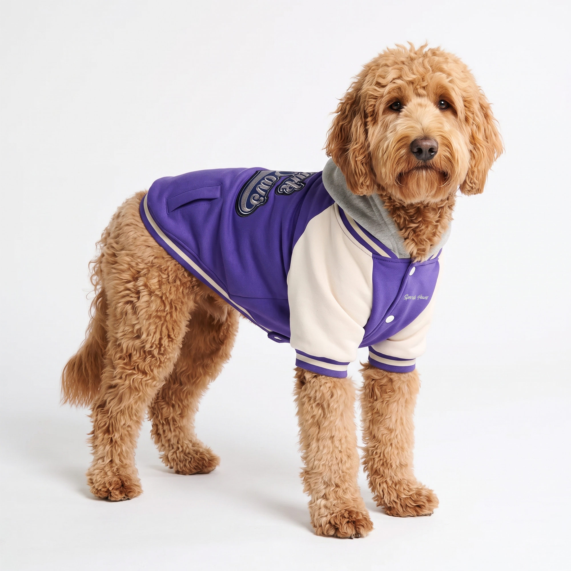 Dog Varsity Jacket - Purple - Image 6