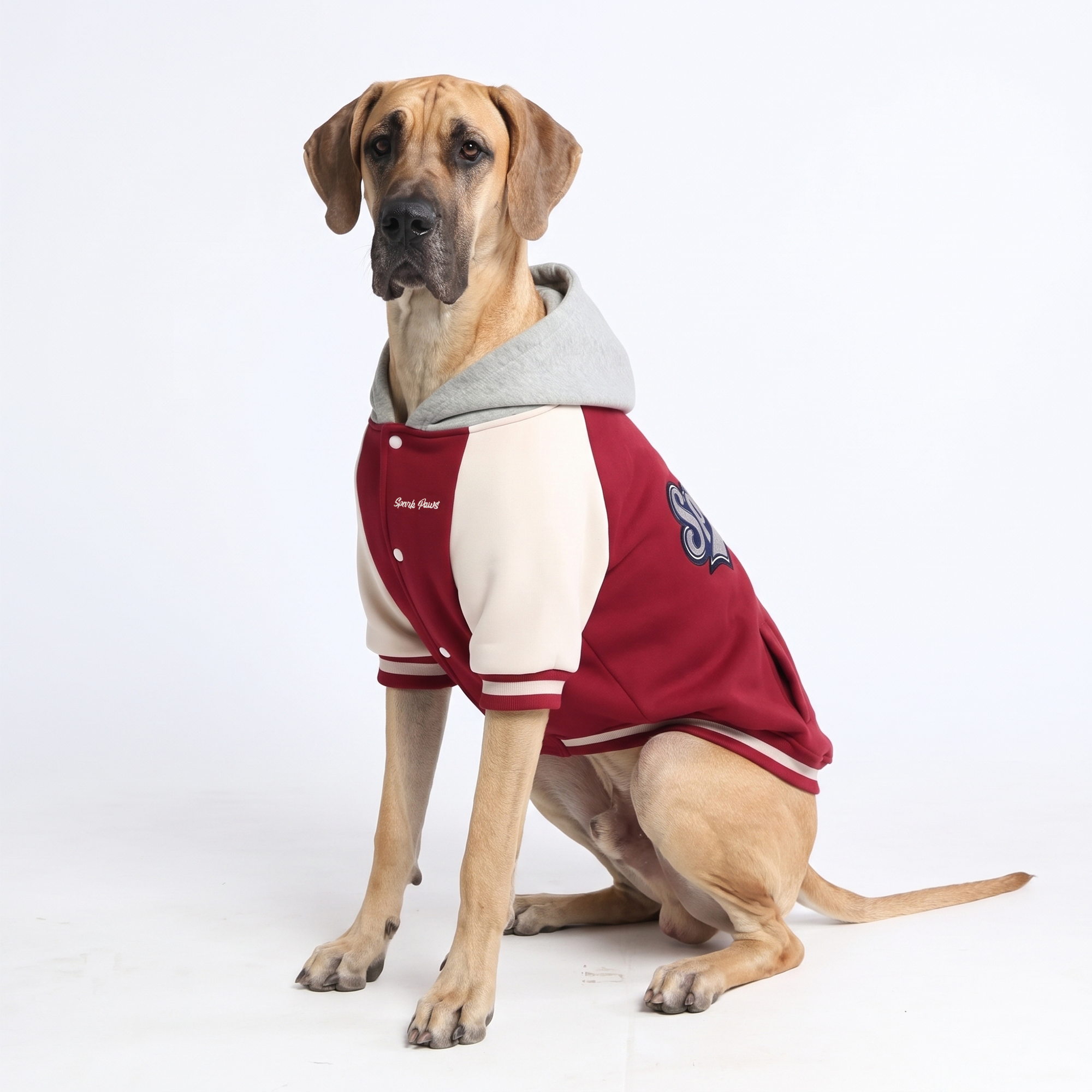 Dog Varsity Jacket - Red - Image 8