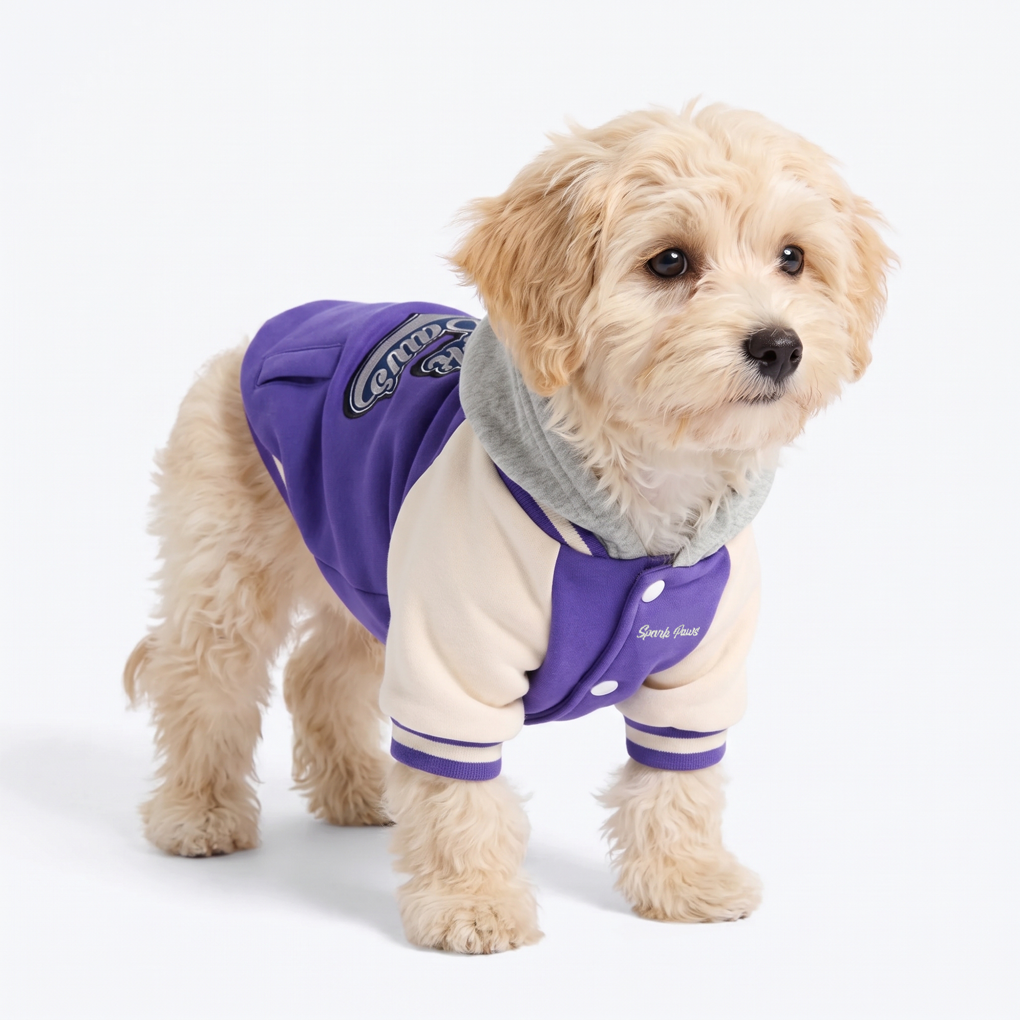 Dog Varsity Jacket - Purple - Image 2