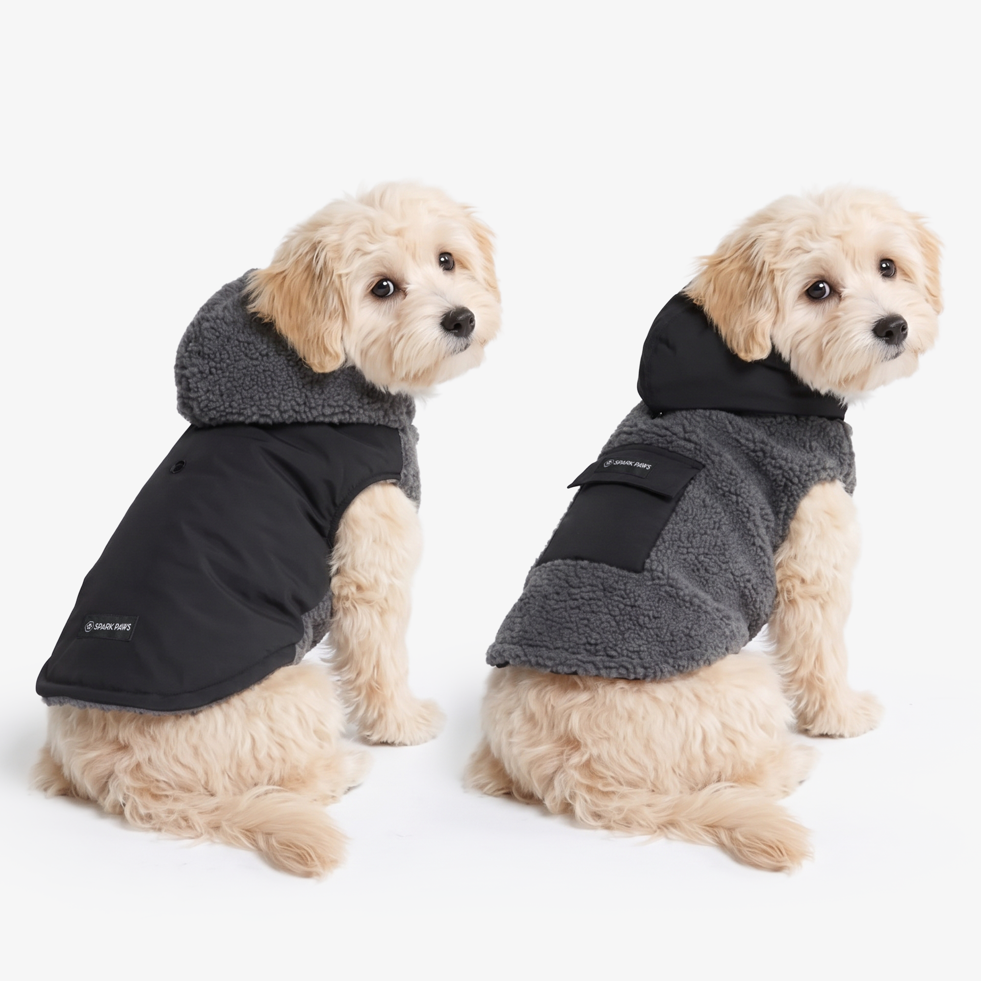 Reversible Sherpa Jacket - Grey and Black - Image 2