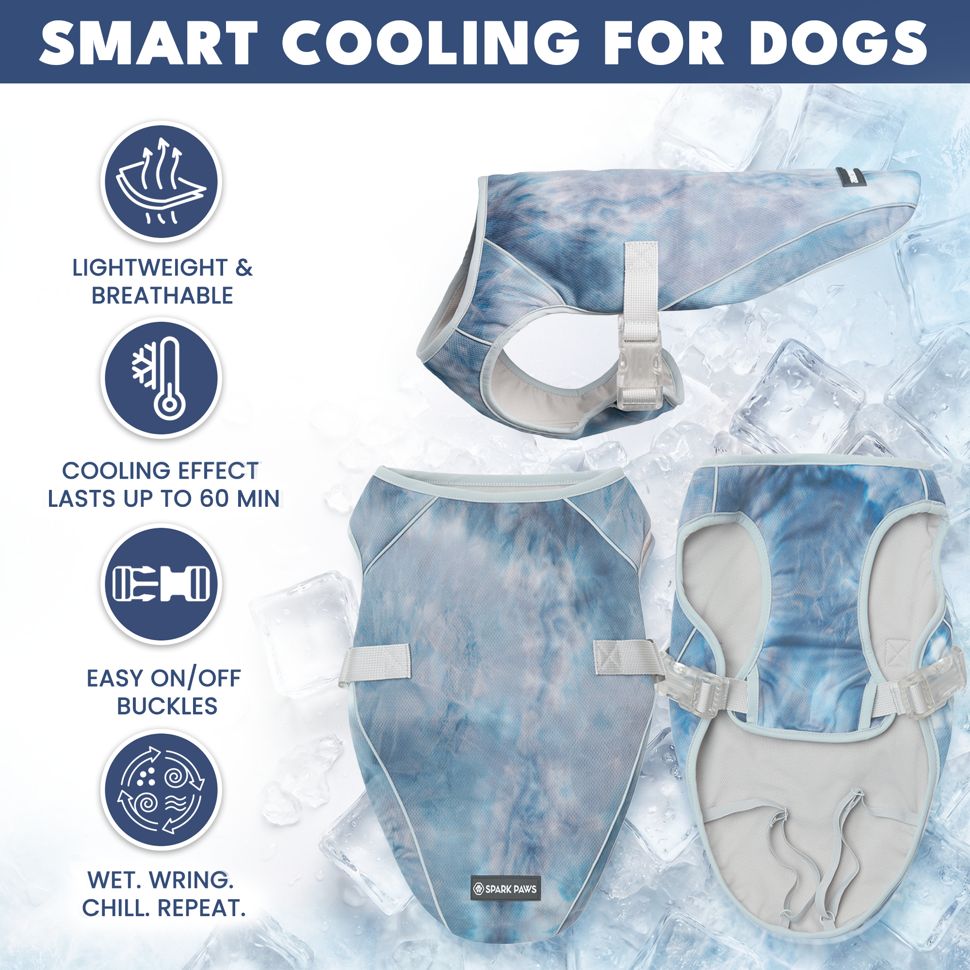 Dog Cooling Vest - Ice Blue - Image 7