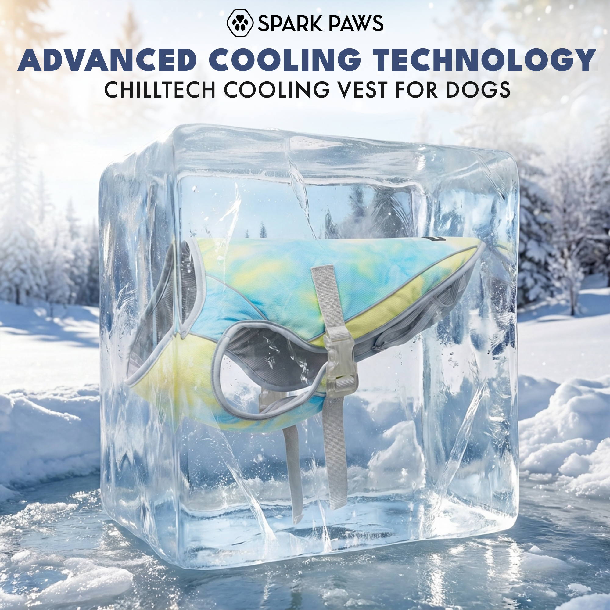 Dog Cooling Vest (2-pack) - Ice Blue & Tropical Storm - Image 8