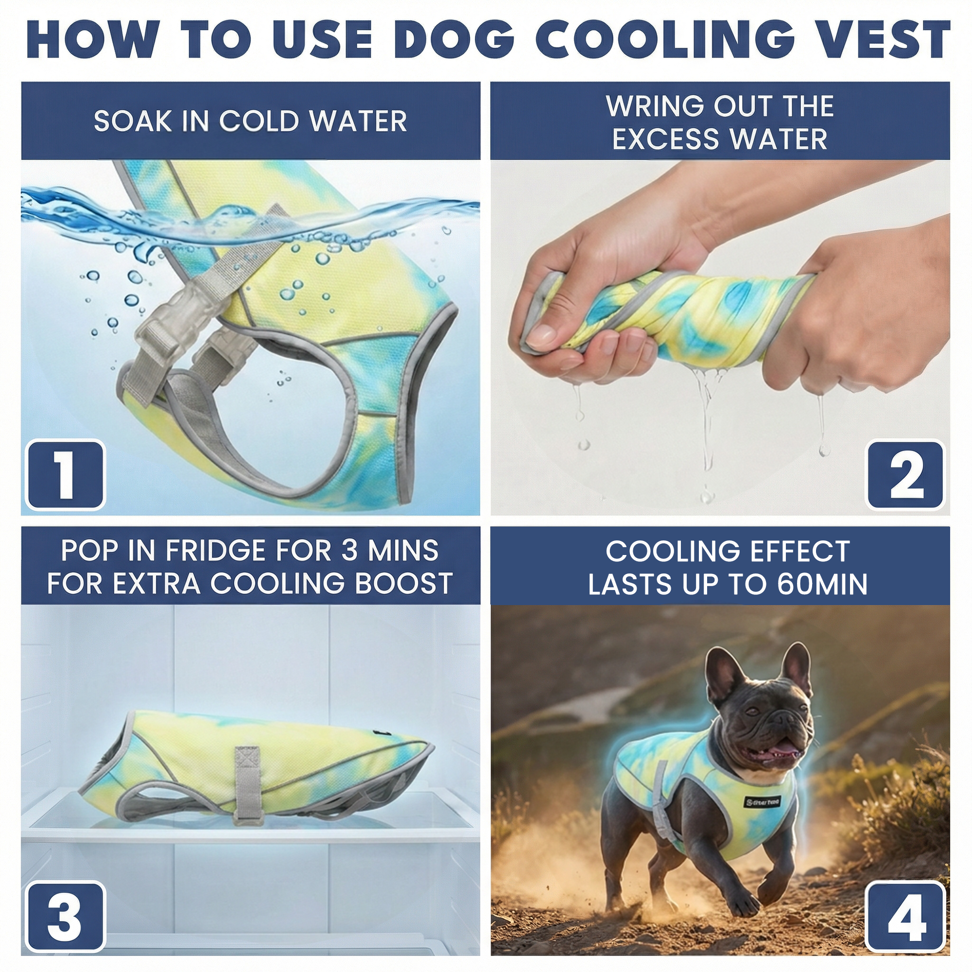 Dog Cooling Vest (2-pack) - Ice Blue & Tropical Storm - Image 3