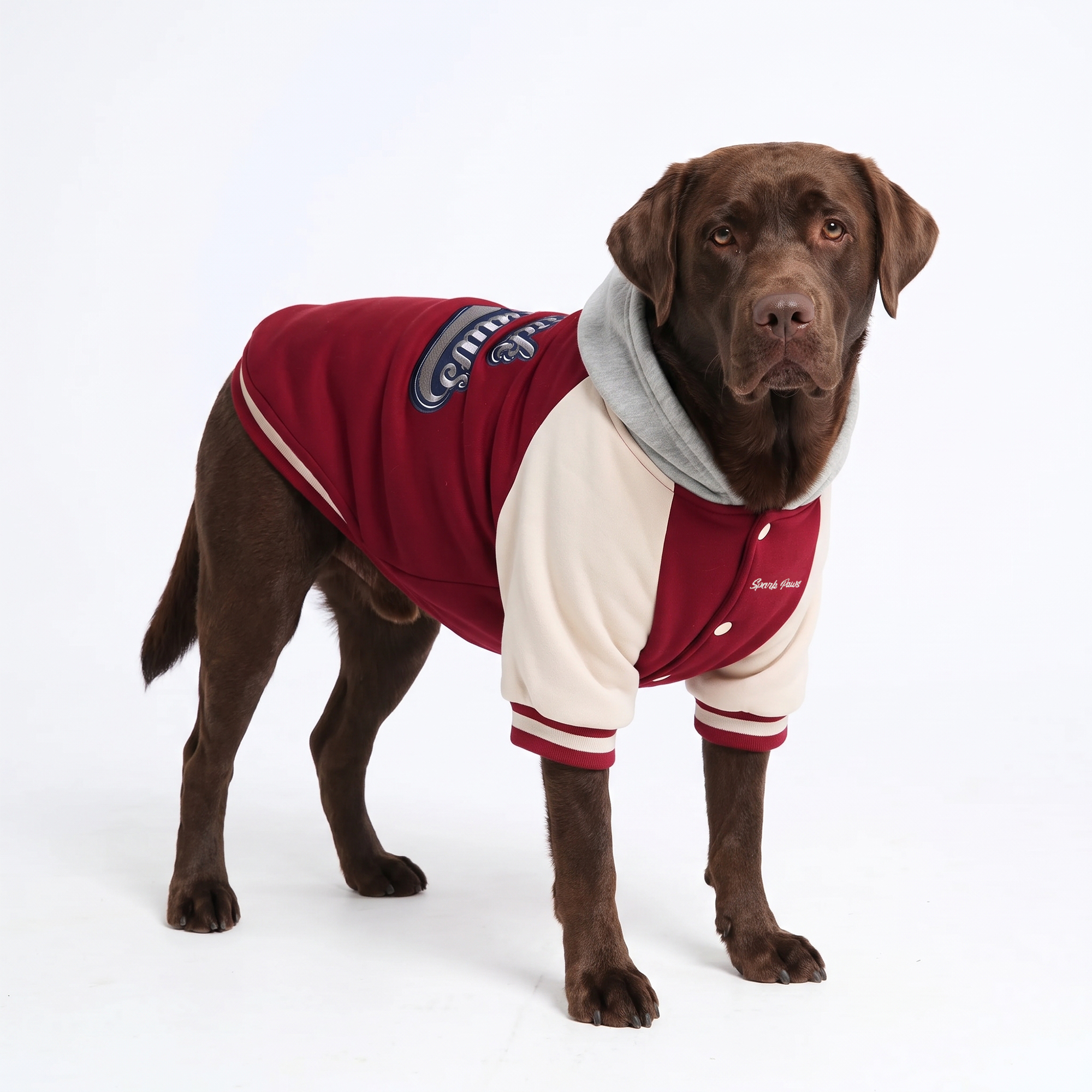Dog Varsity Jacket - Red - Image 6