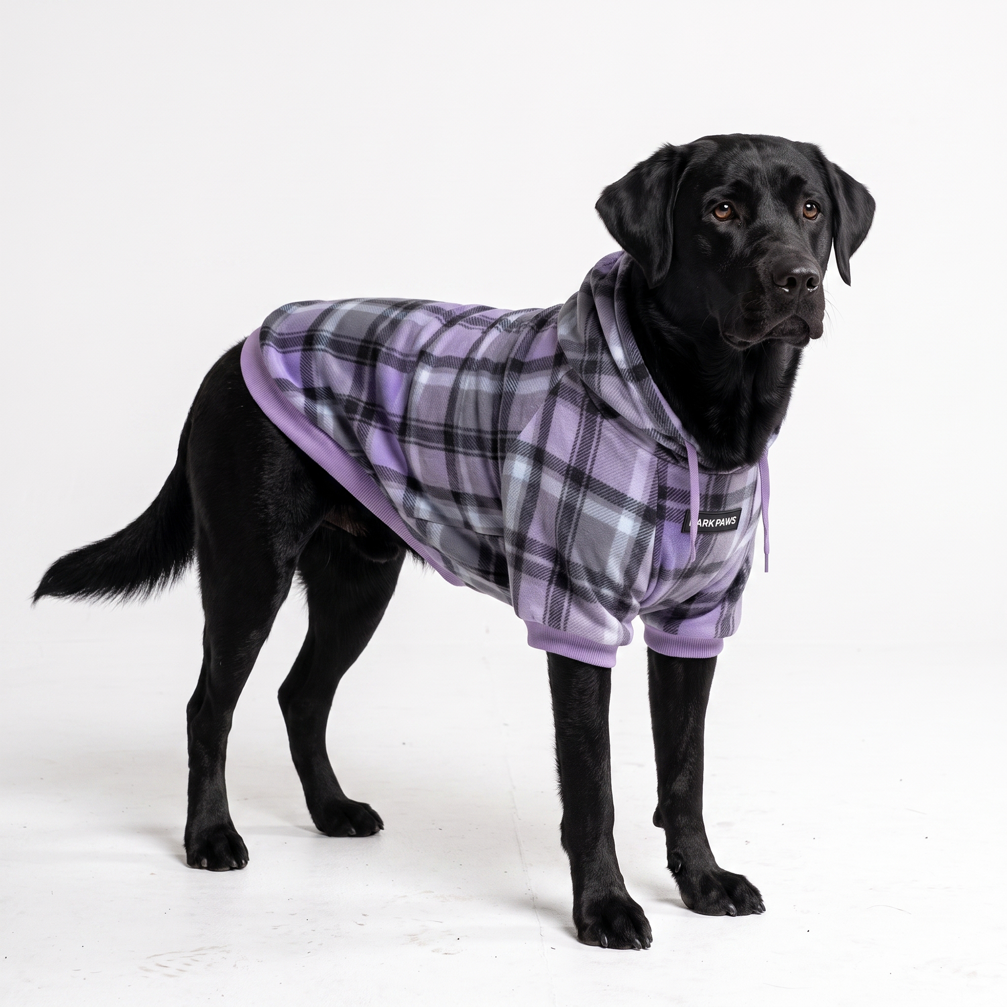 Purple Plaid Dog Hoodie - Image 7