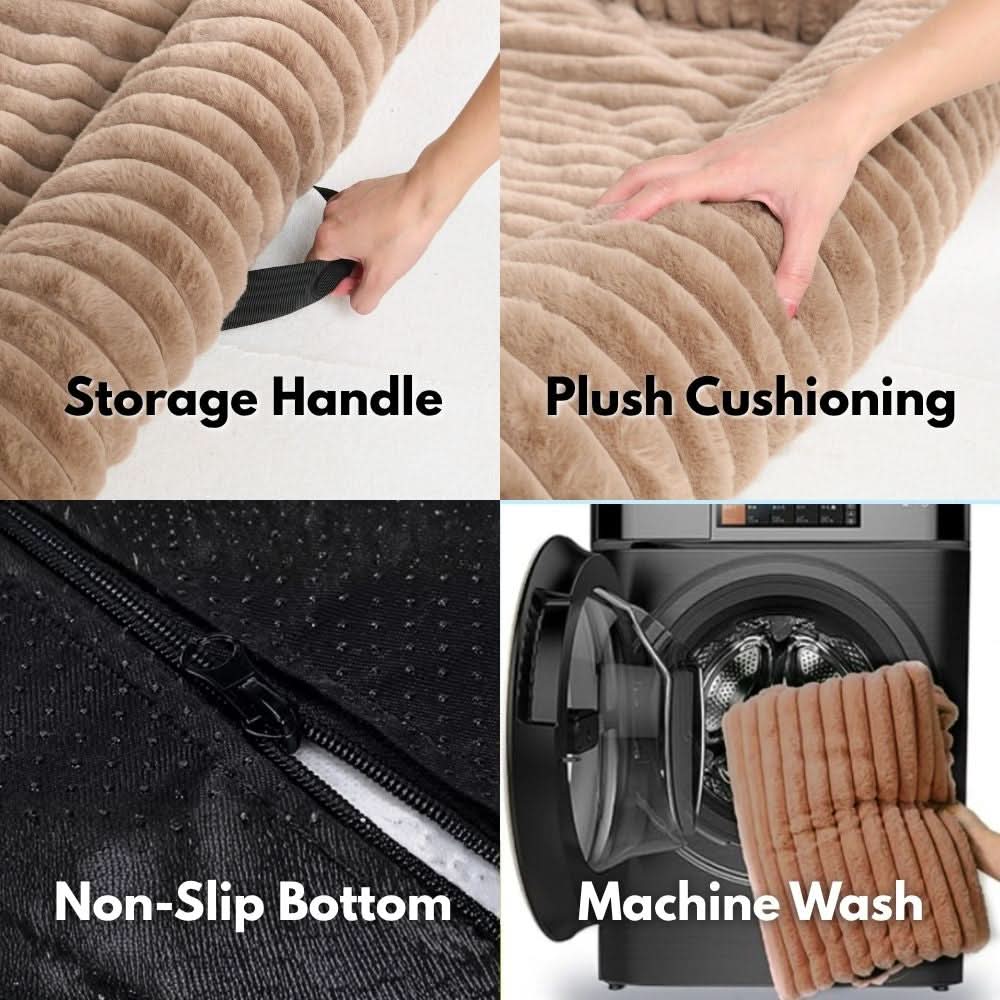 Luxury Couch Cover Dog Bed - Brown - Image 4
