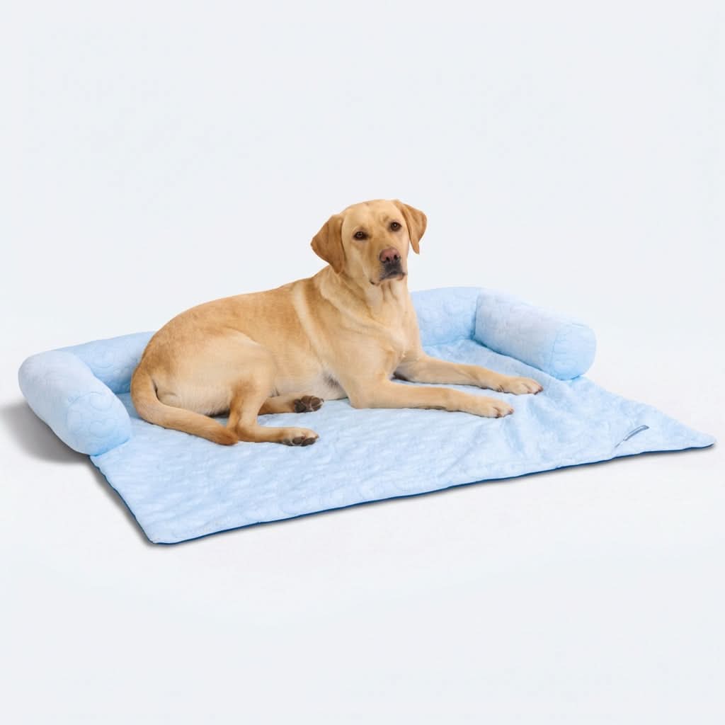 Frostcore™ Cooling Couch Cover Dog Bed - Hearts Blue - Image 6