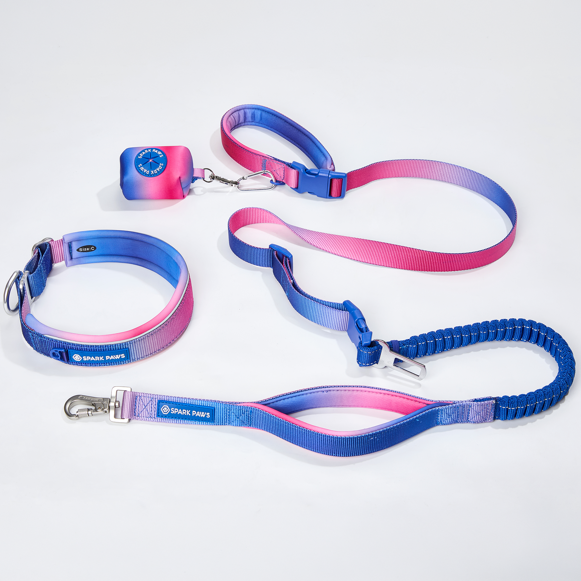 Martingale Collar and Multipurpose Leash Set - Snow Cone