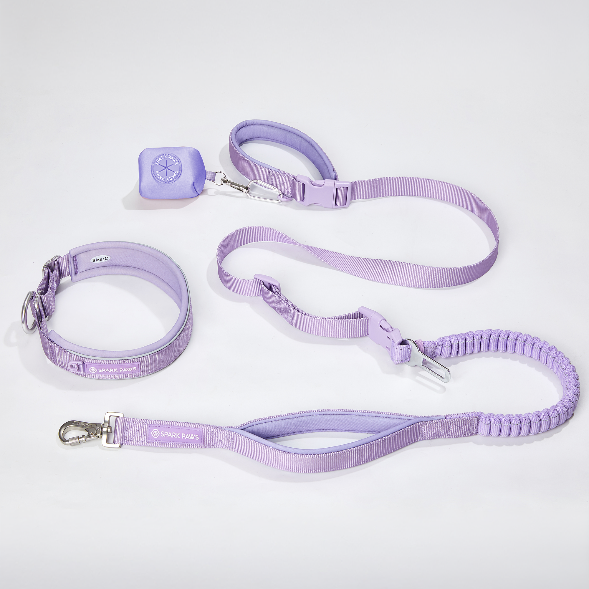 Martingale Collar and Multipurpose Leash Set - Lilac