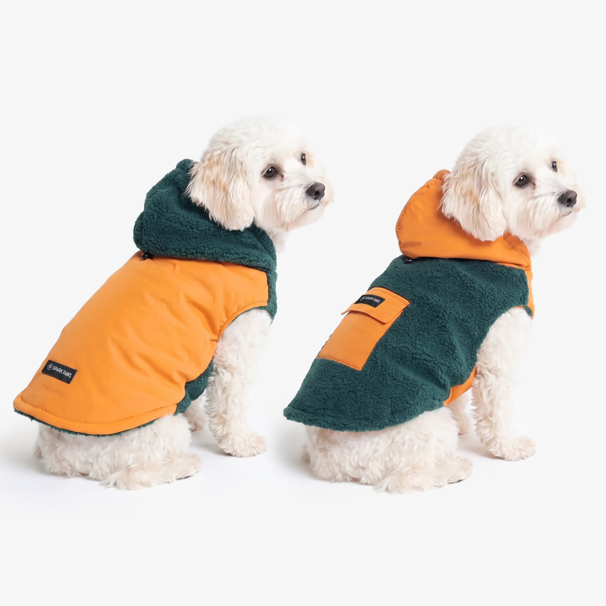 Reversible Jacket - Green and Orange - Image 3