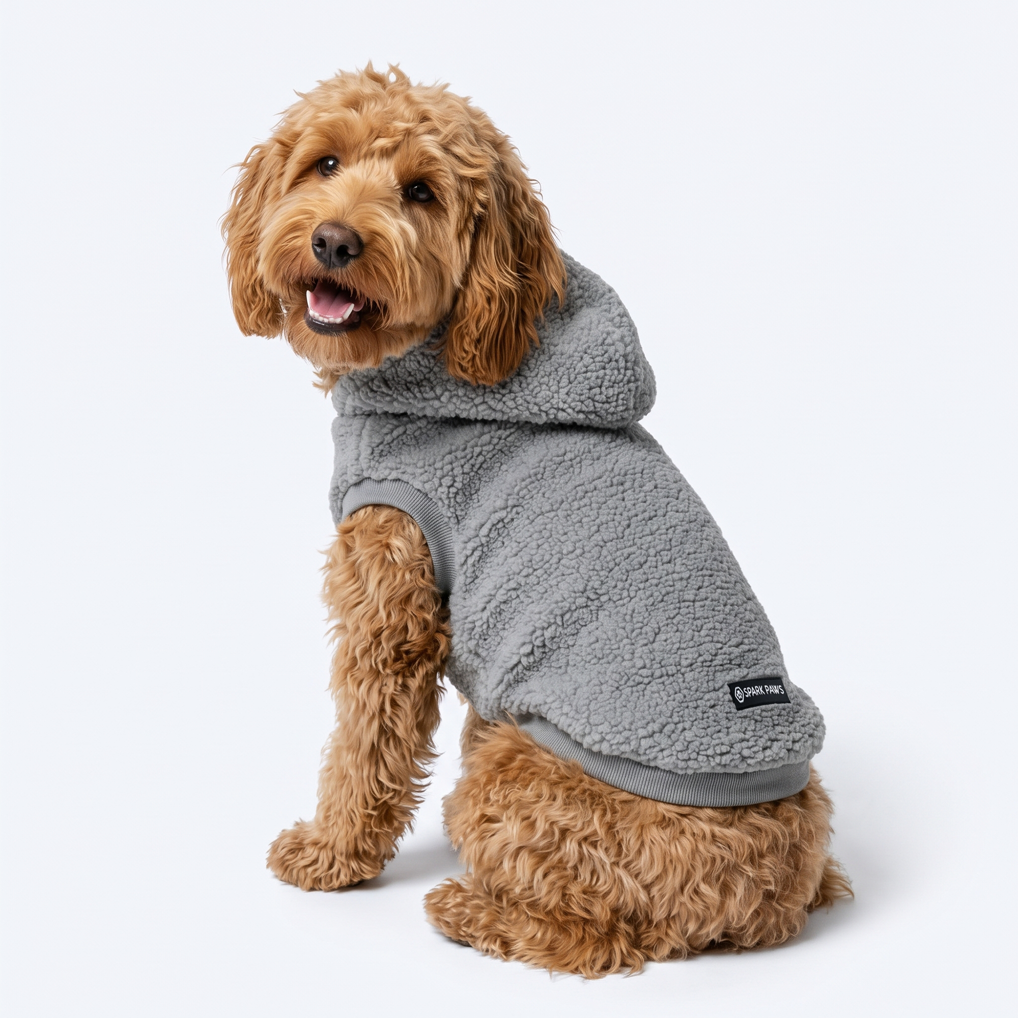 Teddy Sherpa Dog Jacket - Silver Gray - Image 4