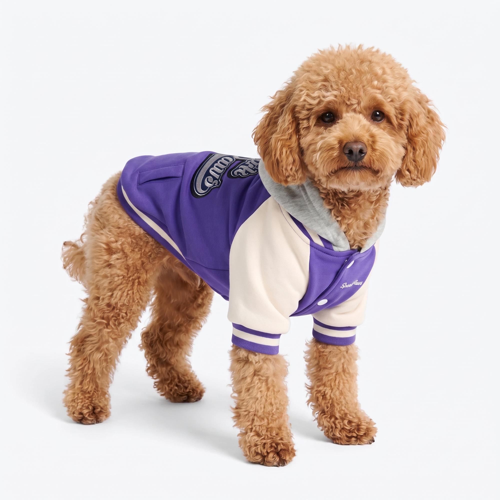 Dog Varsity Jacket - Purple - Image 3