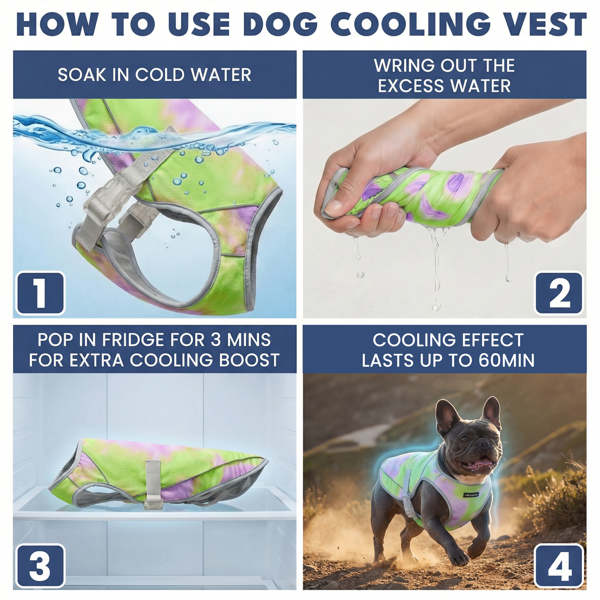 Dog Cooling Vest - Neon Purple - Image 6