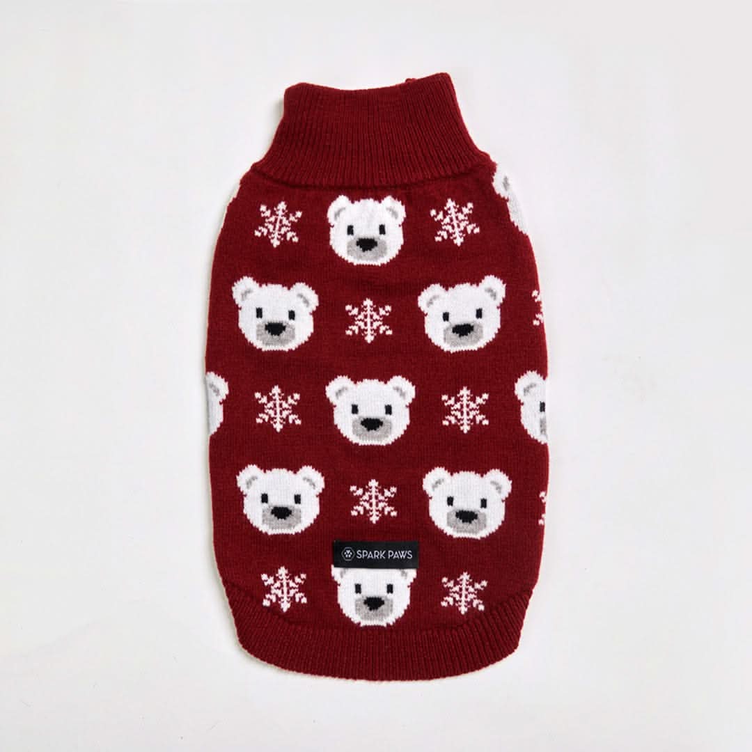 Polar Bear Knit Dog Sweater - Image 2