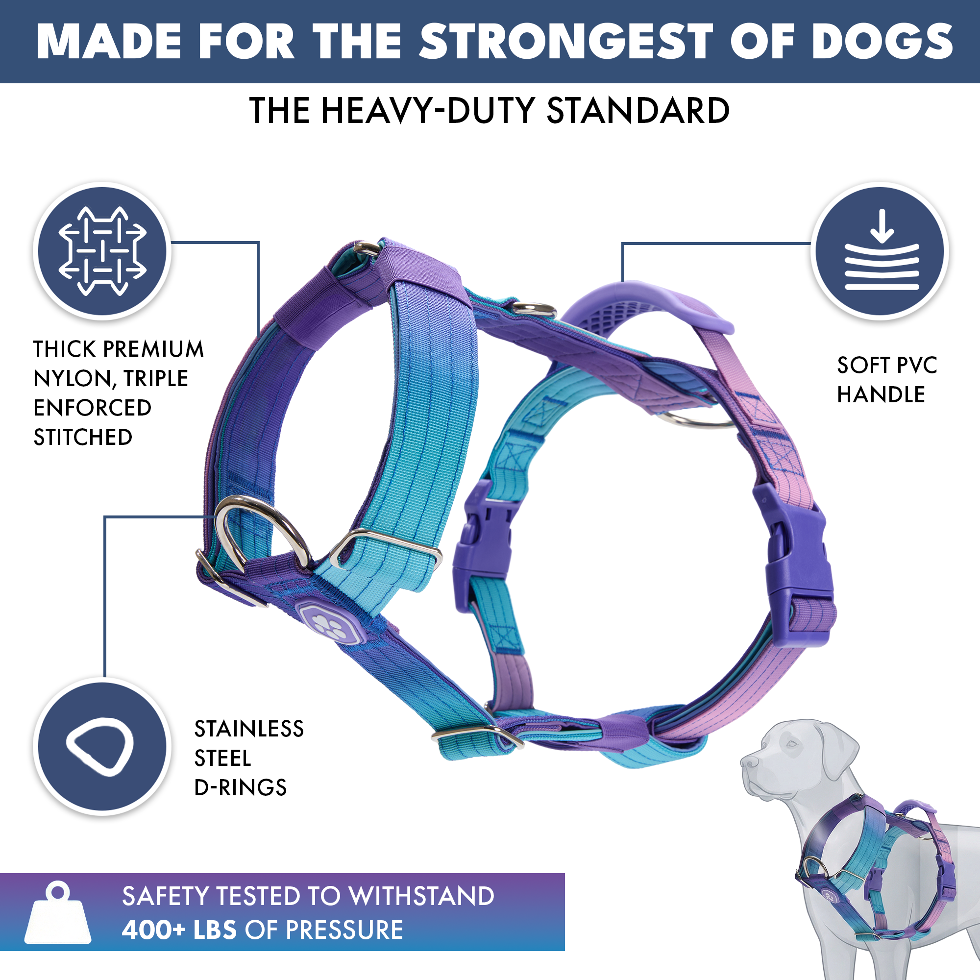 Comfort Control No-Pull Dog Harness - 90s Retro - Image 2