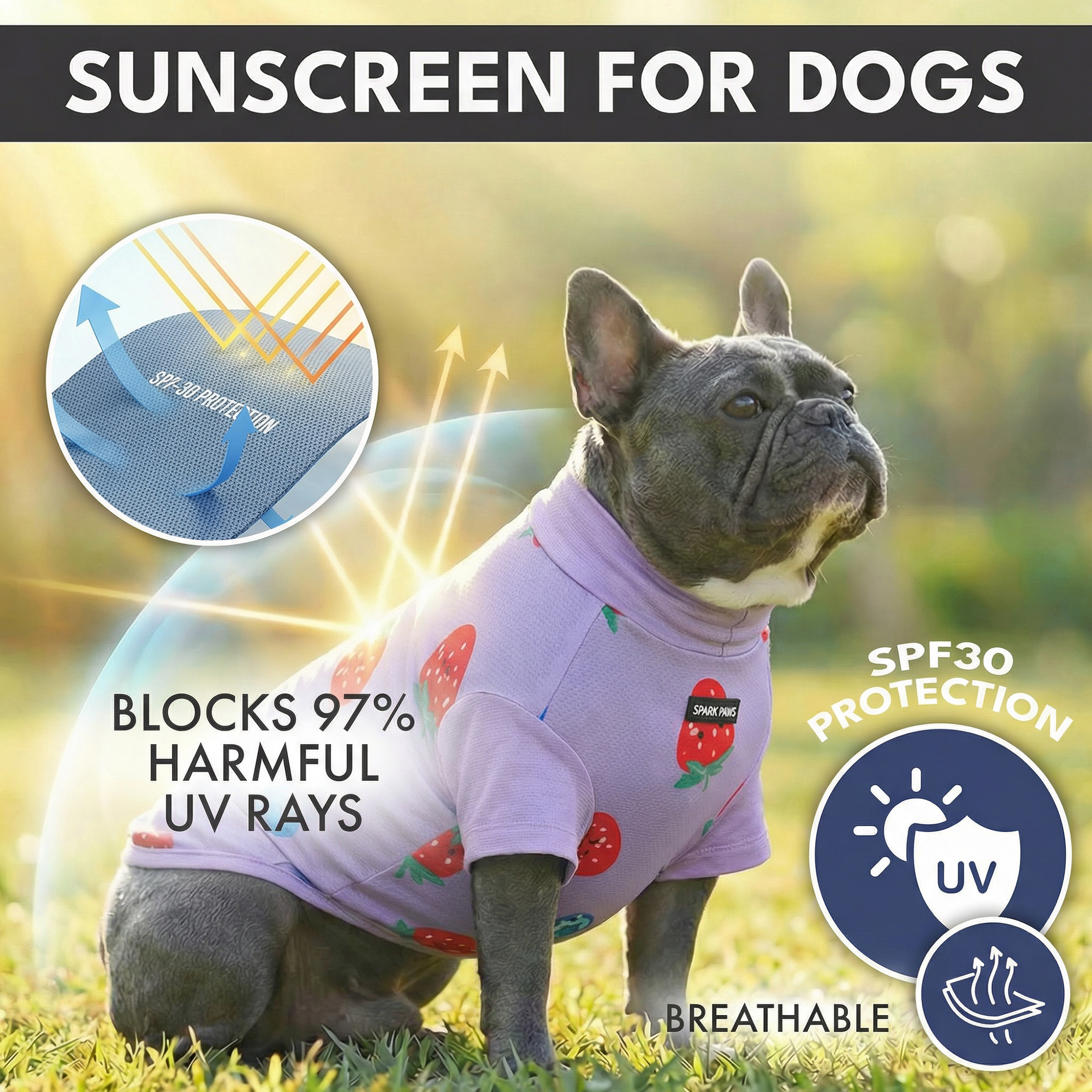 Sunblock Dog T-Shirt (3-pack) - Bees. Flamingo. Berries - Image 5