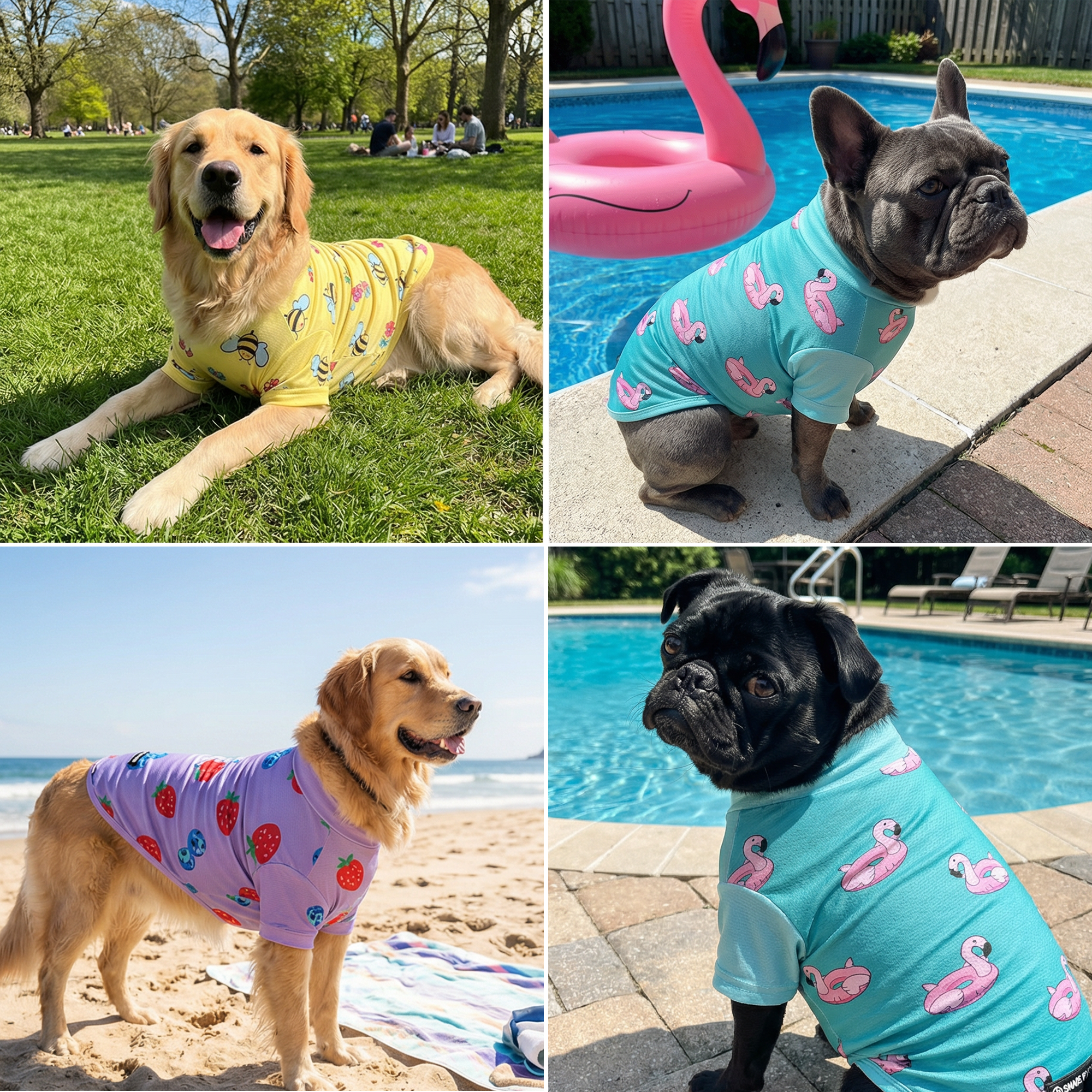 Sunblock Dog T-Shirt (3-pack) - Bees. Flamingo. Berries - Image 7